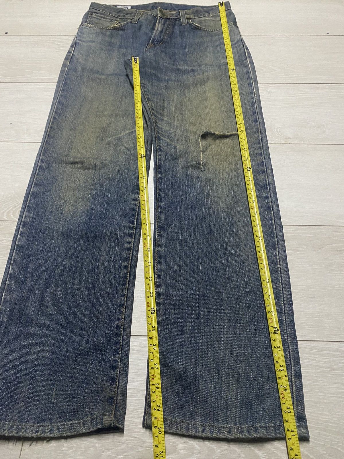 Japanese Brand Vintage Edwin International Basic Mud Wash Distressed Jeans Size US 31 - 16 Thumbnail
