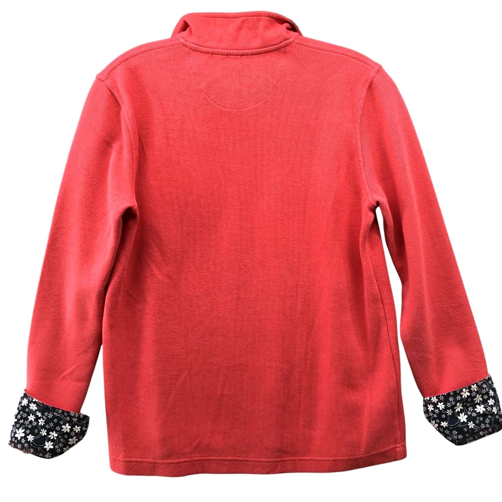Orvis Orvis 1/4 Zip Sweater Womens S Pink Floral Cuff Cotton Blend Mock Neck Pullover Long Sleeve Casual Size S / US 4 / IT 40 - 2 Thumbnail