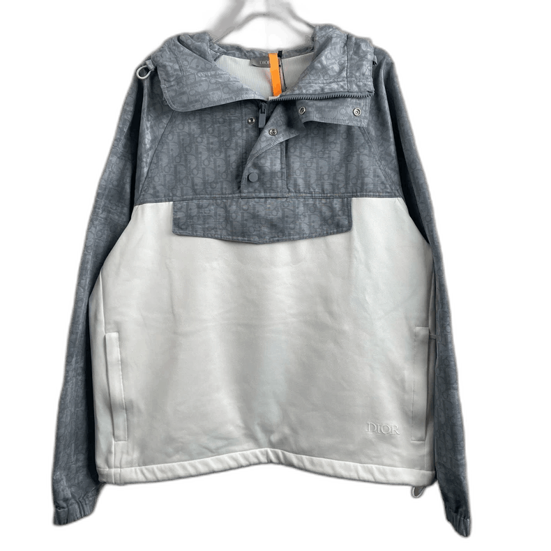 Dior Grey Hooded Windbreaker Jacket