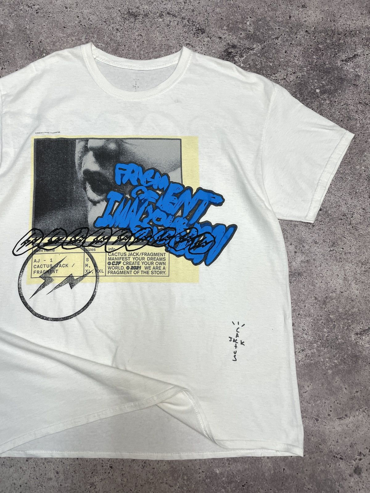 Travis Scott Travis Scott Cactus Jack T-shirt For Fragment Manifest Tee Size US L / EU 52-54 / 3 - 4 Thumbnail