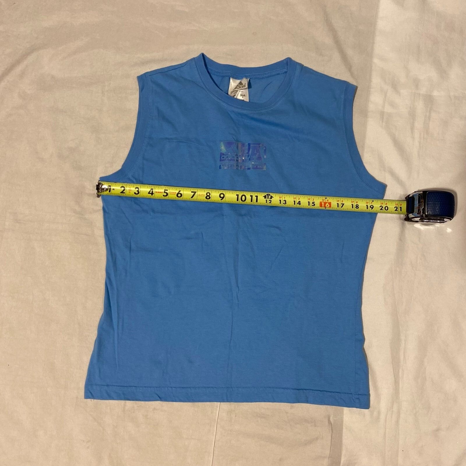 Adidas Adidas Sport Baby Blue Holographic Logo Sleeveless Basketbal Size US L / EU 52-54 / 3 - 4 Thumbnail