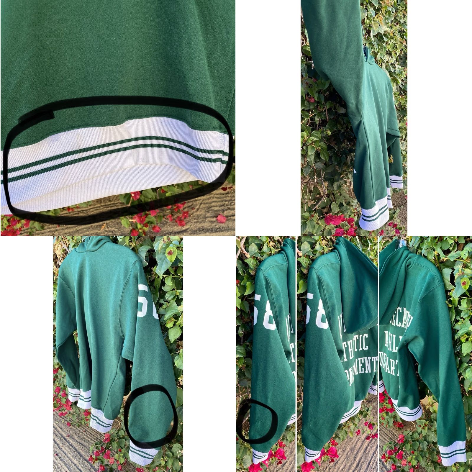 Russell Athletic VINTAGE Russell Athletic Manteca High Athletic Dept Hoodie Shirt Mens S Green USA Nylon Pullover Graphic Print 58 Size US S / EU 44-46 / 1 - 8 Thumbnail