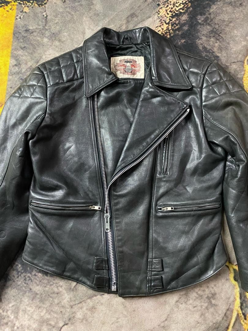Vintage Vintage👺Double Collar Motor Cycles Leather Jacket Size US M / EU 48-50 / 2 - 2 Thumbnail