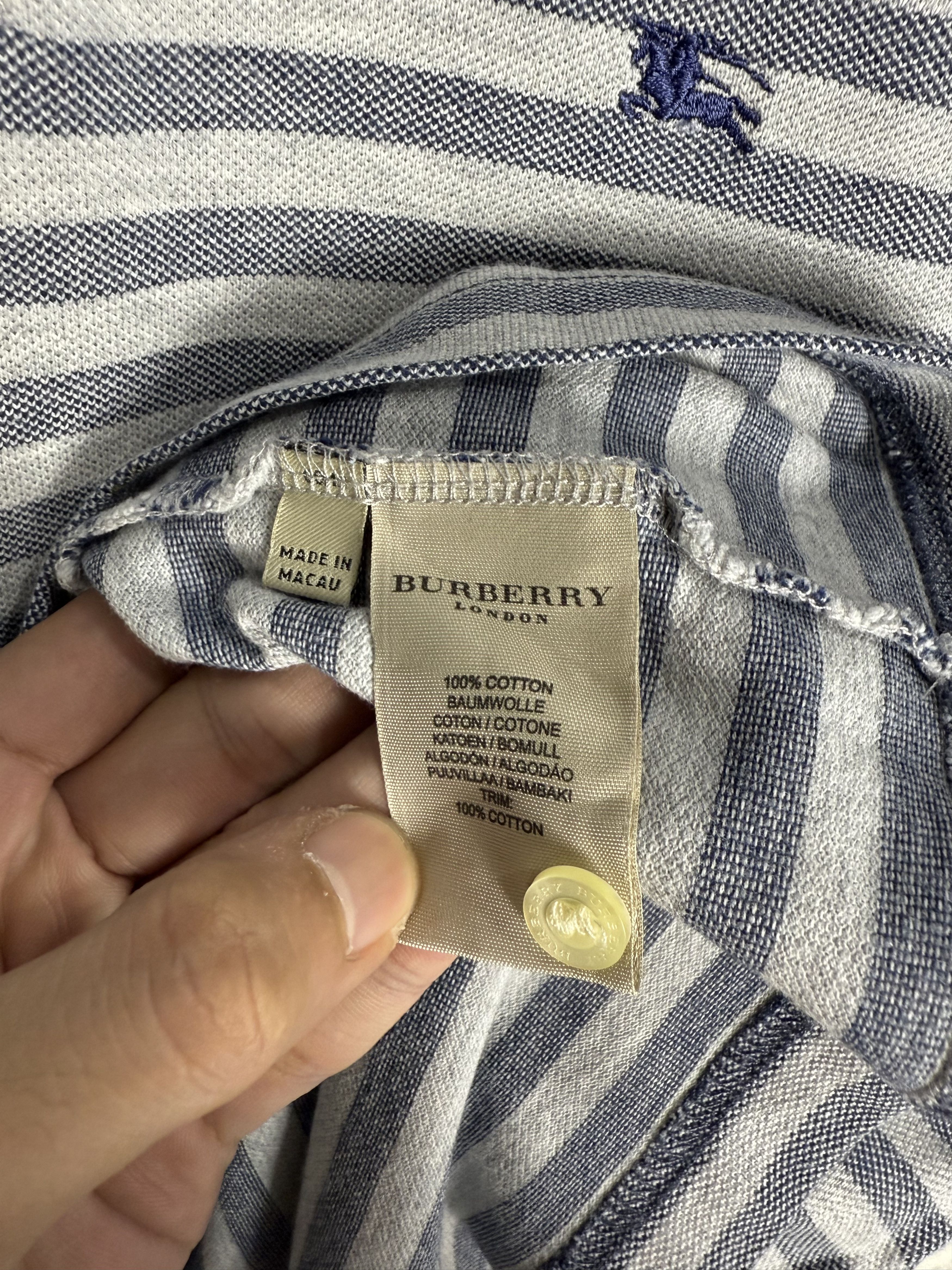 Burberry Burberry Stripe Polo Shirt Size US L / EU 52-54 / 3 - 6 Thumbnail