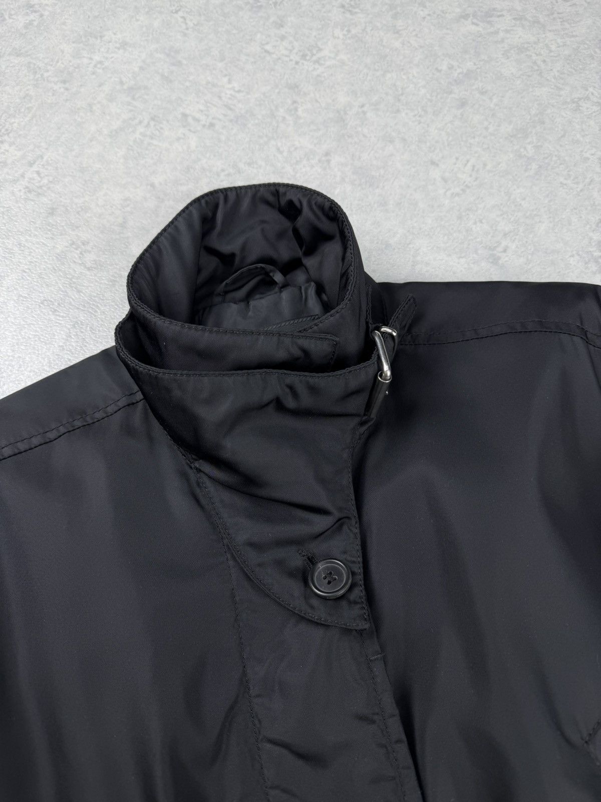 Prada Prada Women Black Nylon Jacket Zip Button Front IT 44 Size M / US 6-8 / IT 42-44 - 7 Thumbnail