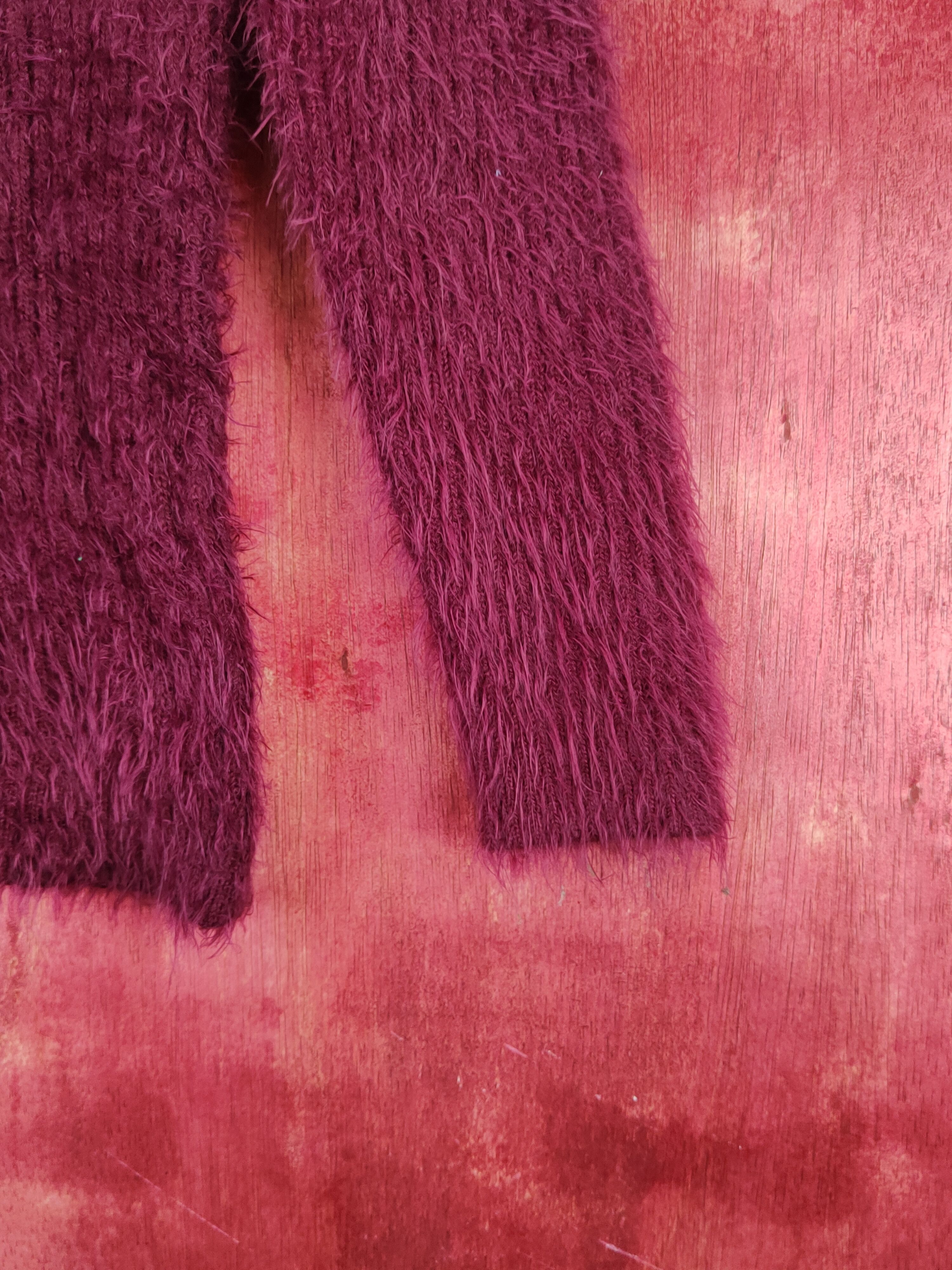 Homespun Knitwear Vanity Face Purple Shag Shaggy Fur Mohair Knitwear #S1896 Size XS / US 0-2 / IT 36-38 - 6 Thumbnail