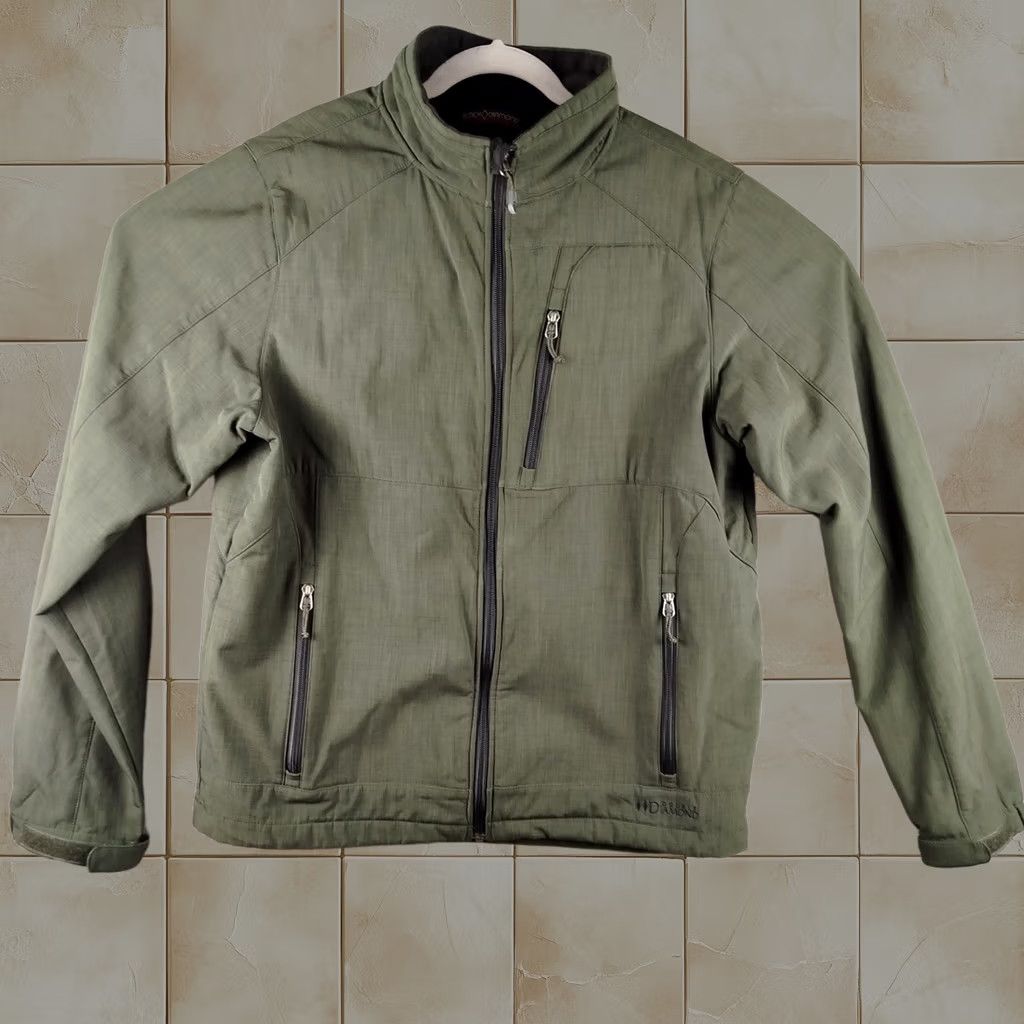 Black Diamond Jacket Double Diamond Green Large Fleece Lined Soft Shell Mens, Men's