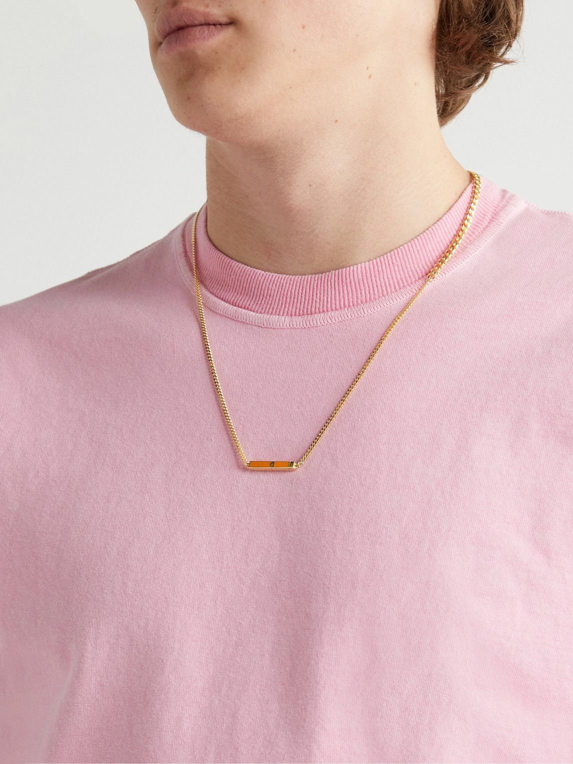 Bottega Veneta BOTTEGA VENETA ID orange & gold Sterling silver necklace q Size ONE SIZE - 3 Thumbnail