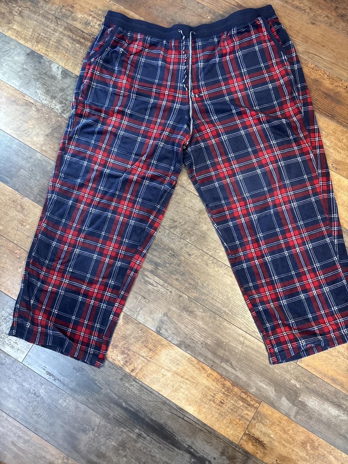 Nautica Nautica Men's XXL Red and Navy Plaid Pajama Set Size ONE SIZE - 4 Thumbnail