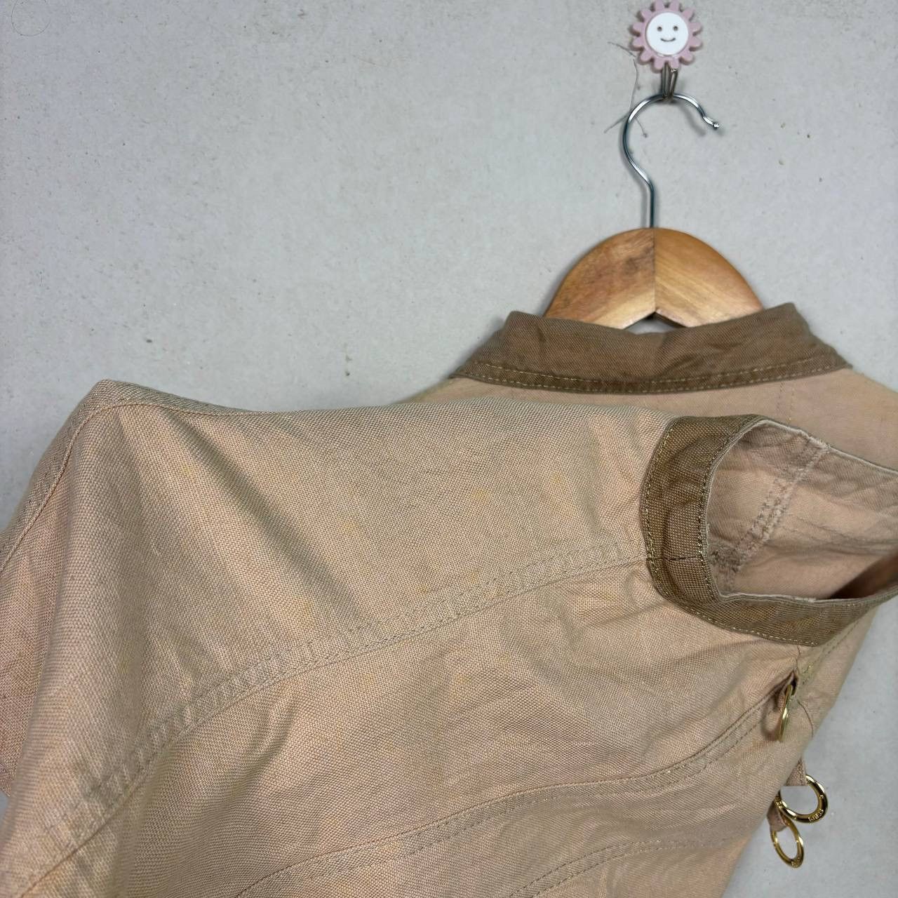 Fendi Vintage 90s Fendi Jeans Beige Safari Vest Gold Rings IT 42 Size M / US 6-8 / IT 42-44 - 9 Thumbnail
