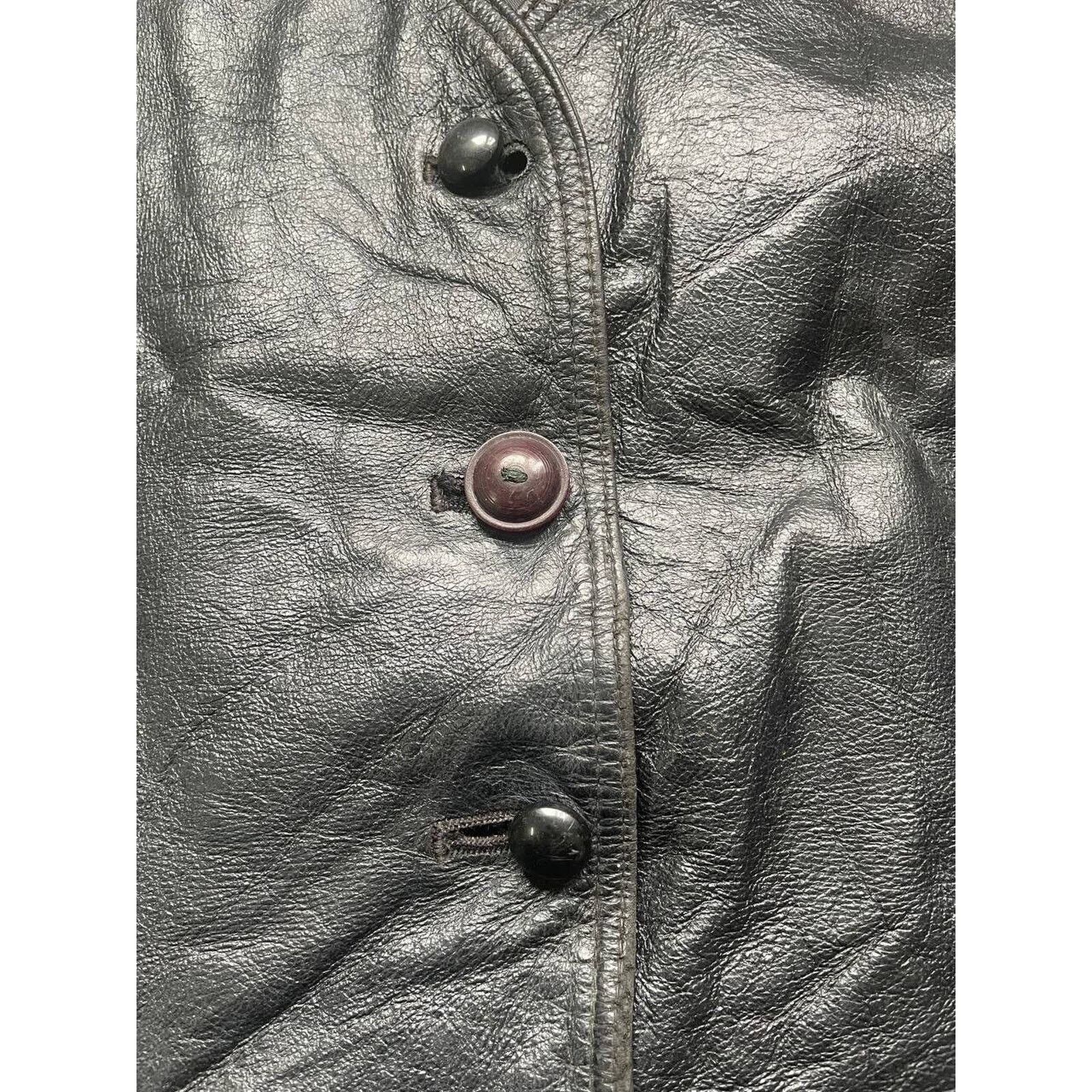 Vintage Vintage Black Leather Button-Up Vest Multi-Pocket Size L Size US L / EU 52-54 / 3 - 7 Thumbnail