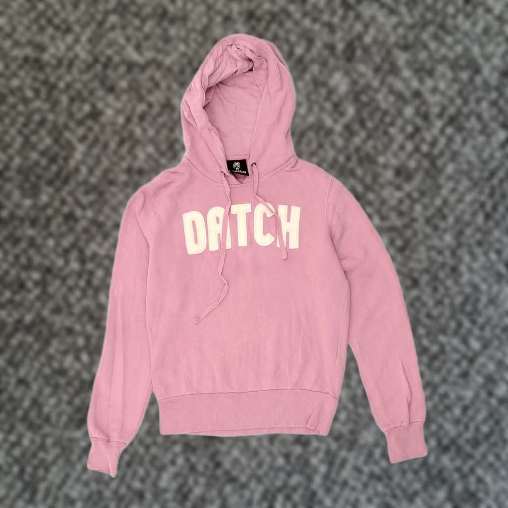 Vintage DATCH Womens Hoodie Jumper UK 14 Medium Pink Cotton Graphic Size M / US 6-8 / IT 42-44 - 1 Thumbnail
