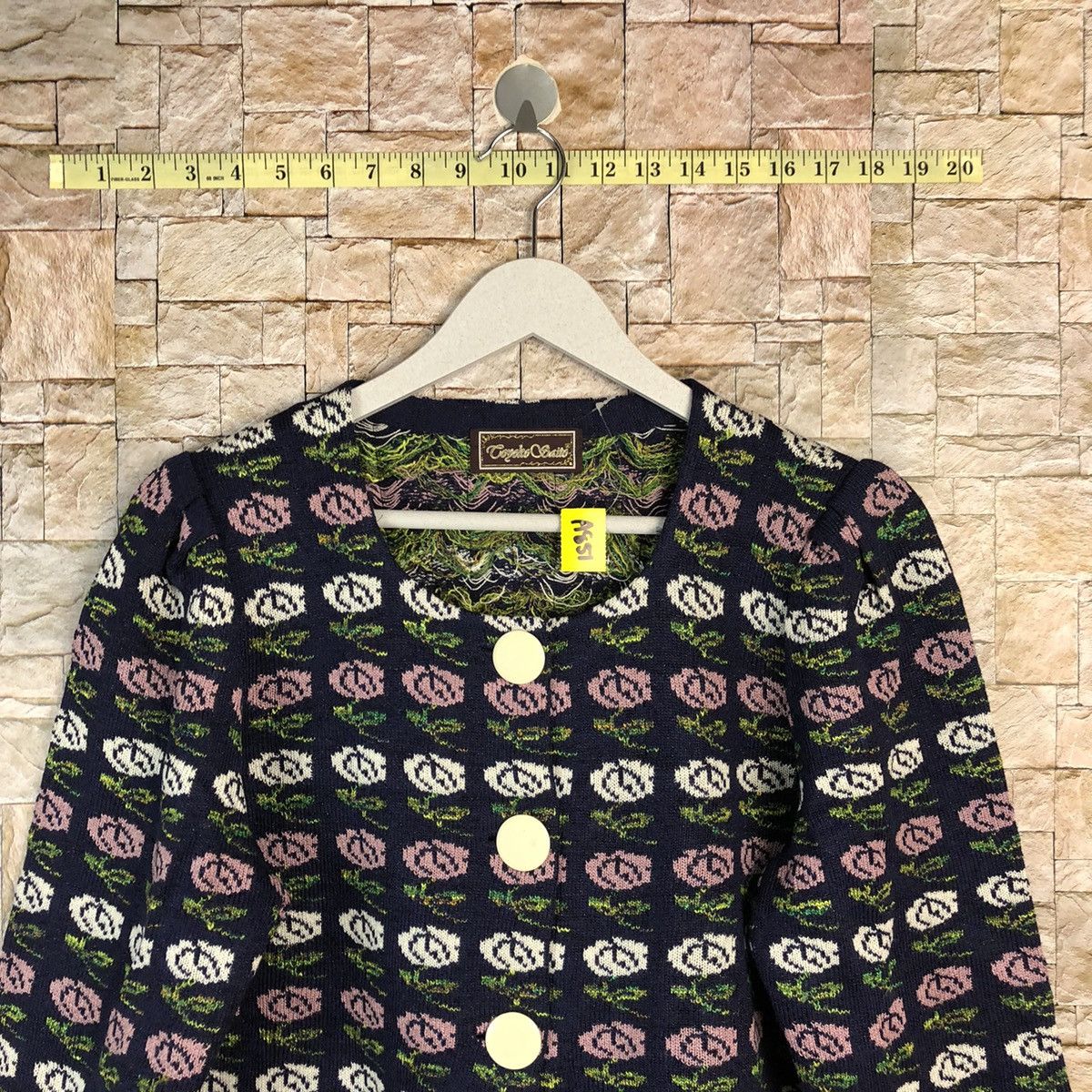 Homespun Knitwear × Japanese Brand Loyoko Saito Purple art cardigan Knitwear #A851 Size S / US 4 / IT 40 - 2 Thumbnail