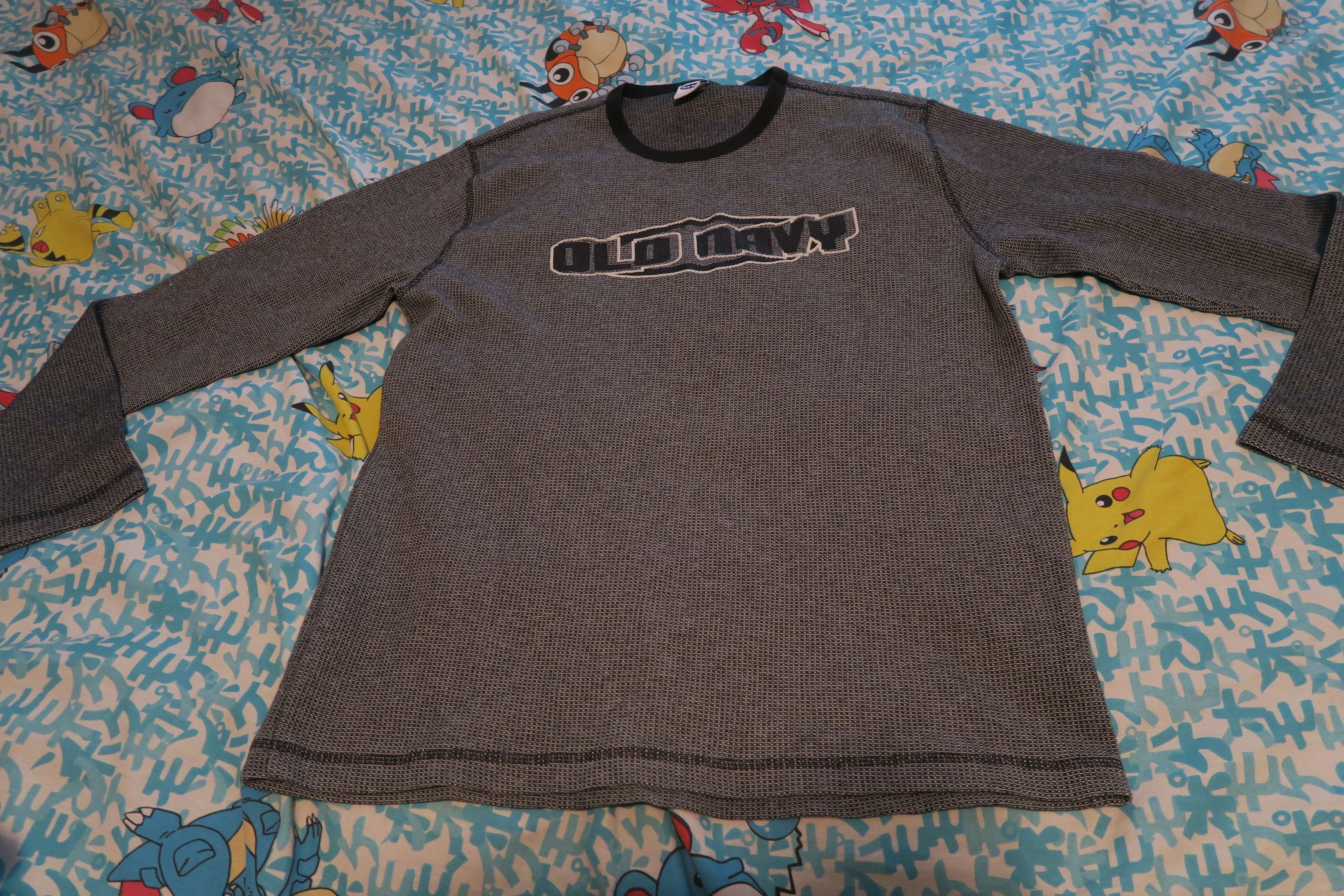 Old Navy VTG Old Navy Graphic L/S Thermal Navy Blue Grunge Skater Y2K Size US XL / EU 56 / 4 - 1 Thumbnail