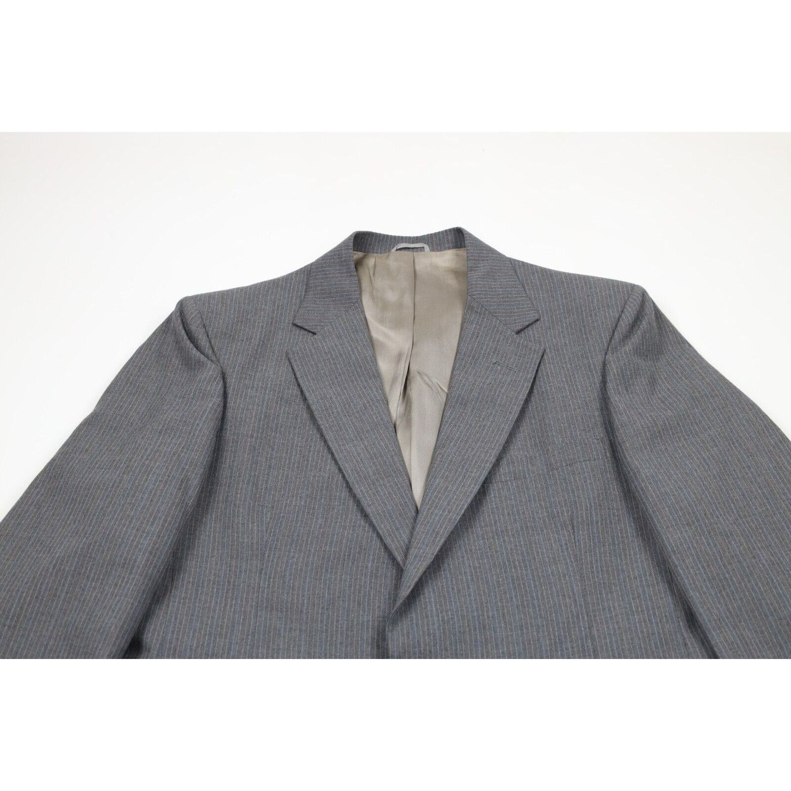 Vintage Vintage 80s 90s Streetwear Wool Pinstriped 3 Piece Suit Size 40R - 3 Thumbnail