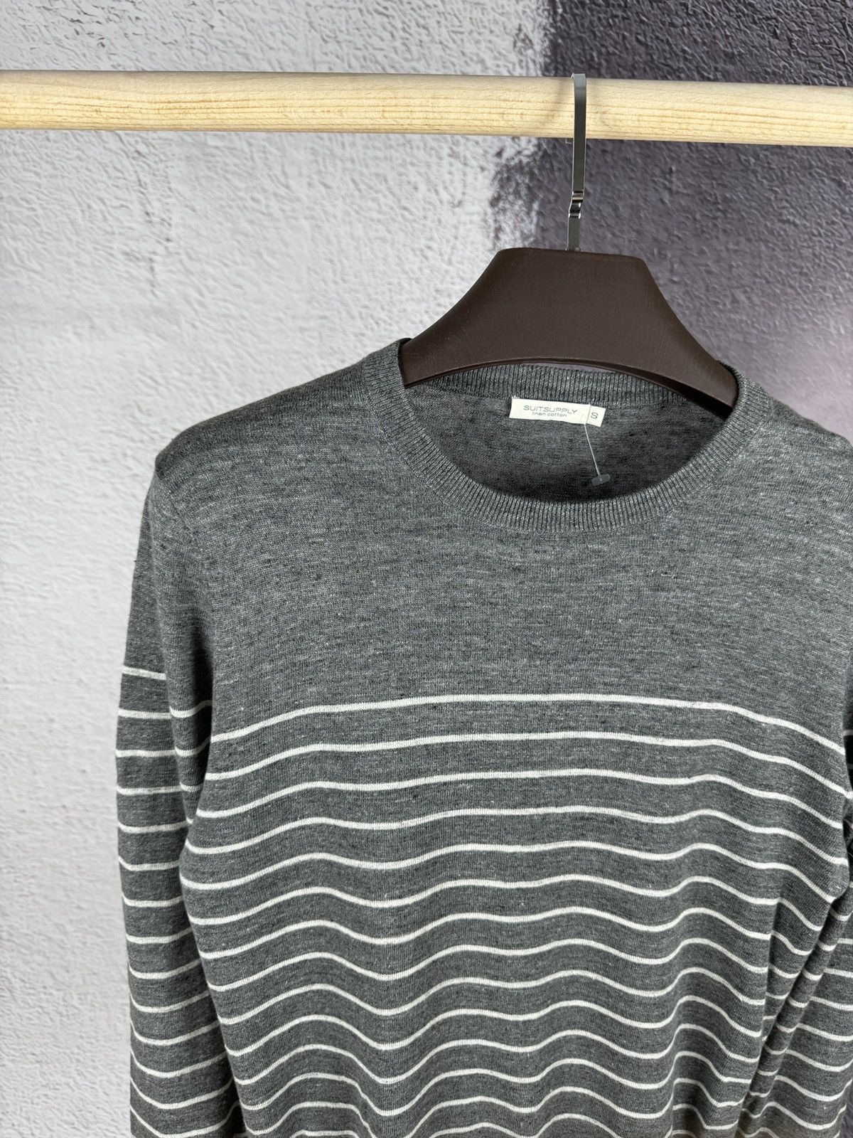 Suitsupply Suitsupply Linen cotton striped grey sweater size S Size US S / EU 44-46 / 1 - 8 Thumbnail