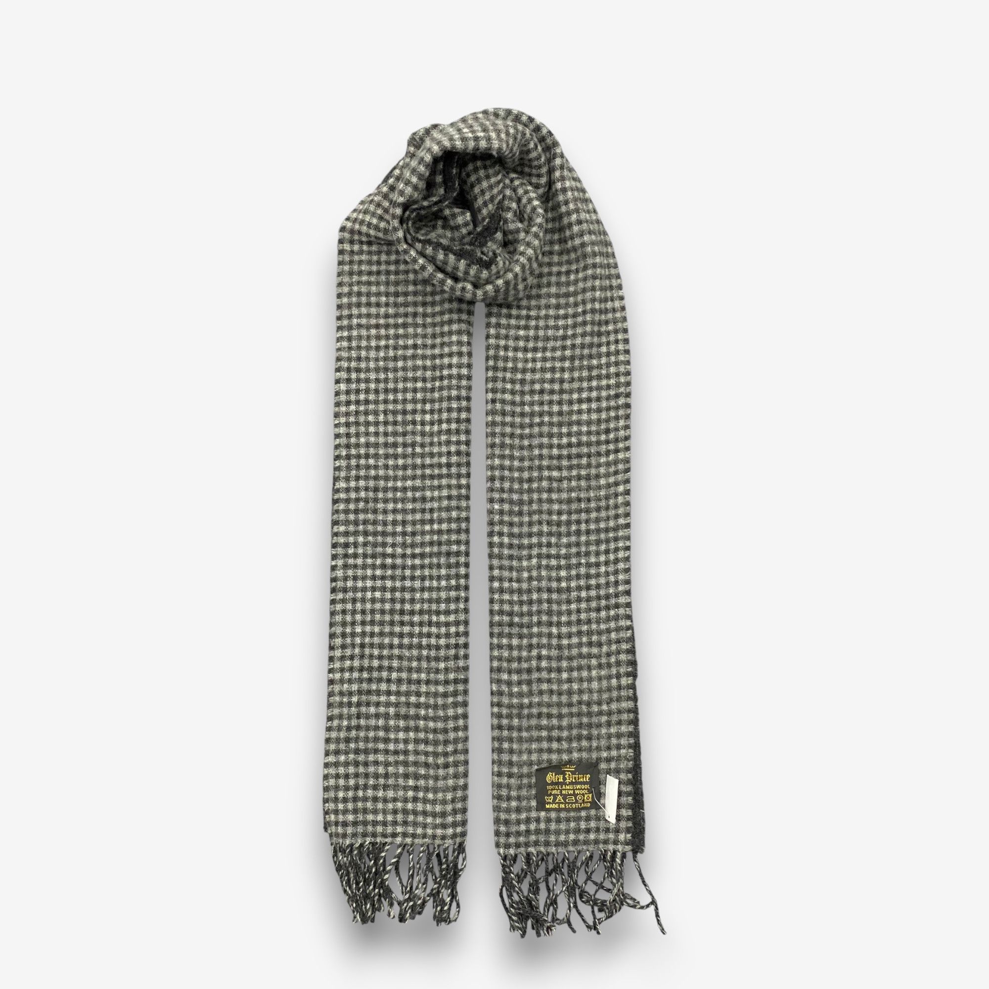 Japanese Brand Vintage Glen Prince Scarf Muffler Wool Plaid Winter Scarves Size ONE SIZE - 2 Thumbnail