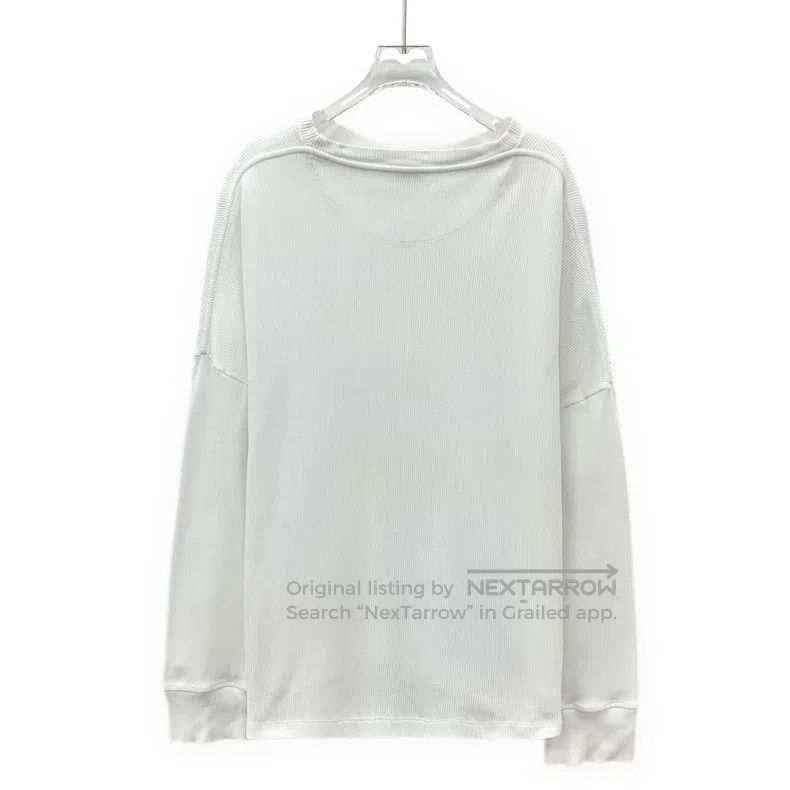Loewe Loewe White Logo Embroidered Cotton Crew Neck Long-Sleeve Size XS / US 0-2 / IT 36-38 - 2 Thumbnail