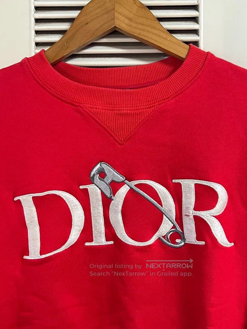 Dior Dior Red pin logo embroidered sweatshirt Size US XS / EU 42 / 0 - 3 Thumbnail
