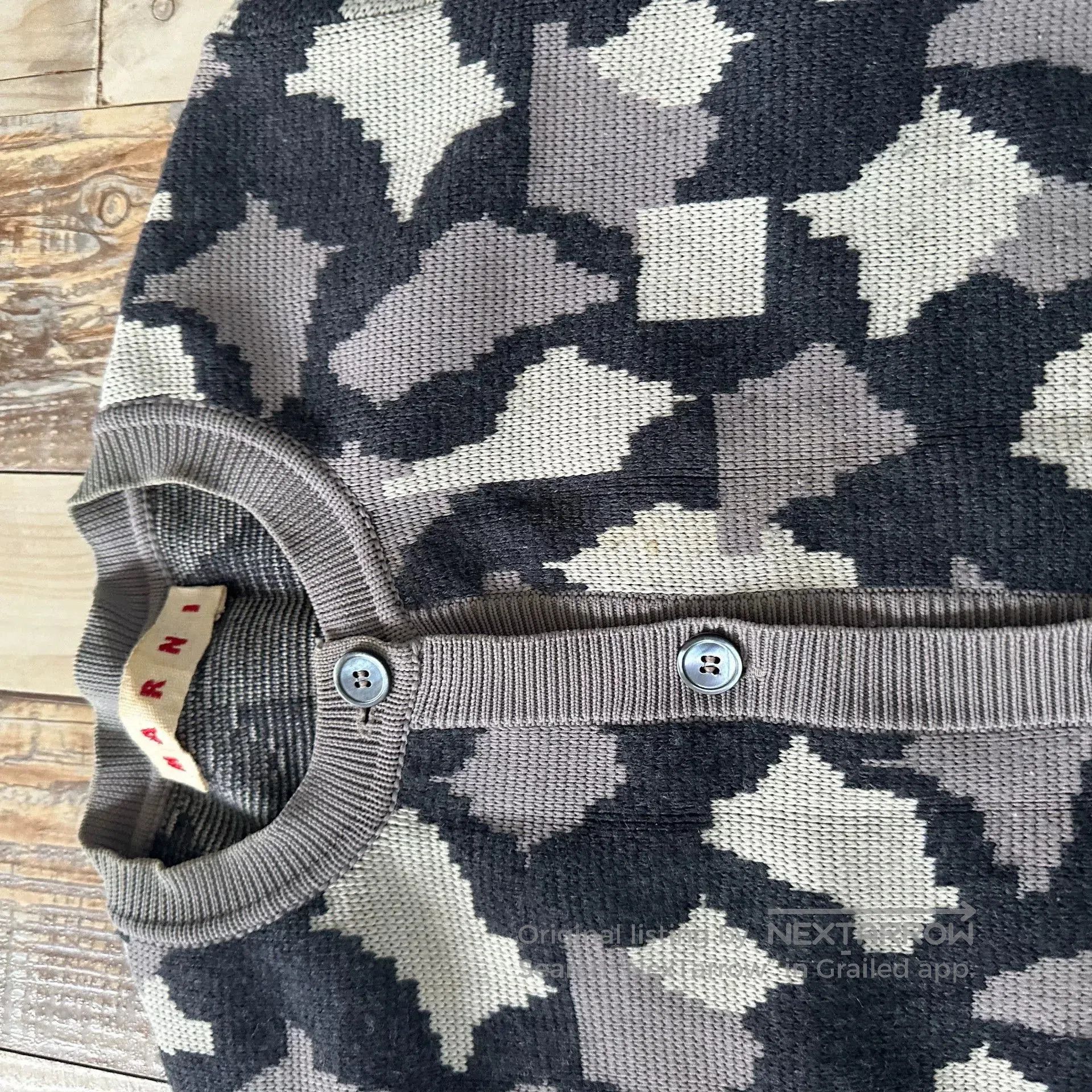 Marni Marni Houndstooth Camouflage Knit Cardigan. Size M / US 6-8 / IT 42-44 - 4 Thumbnail