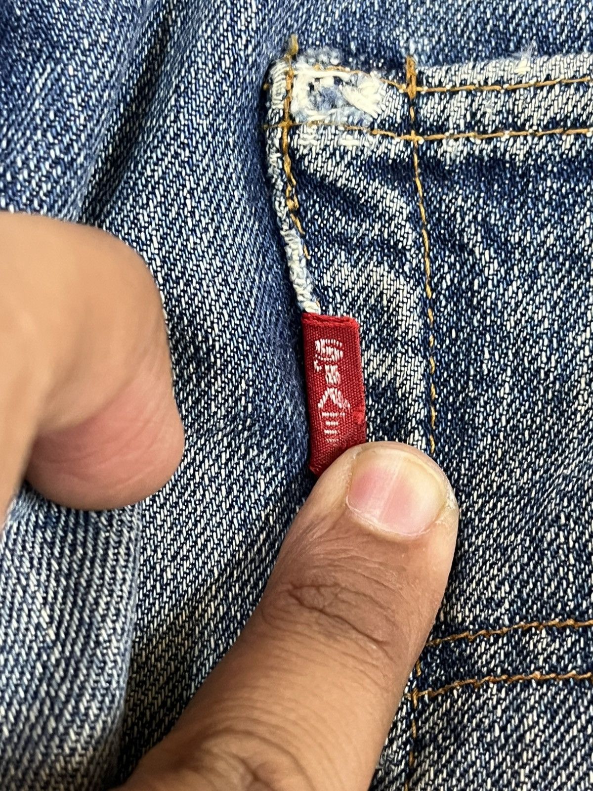 Levi's Vintage 60’s Levi’s 501 Big E Stamp Button No.6 Selvedge Size US 33 - 12 Thumbnail