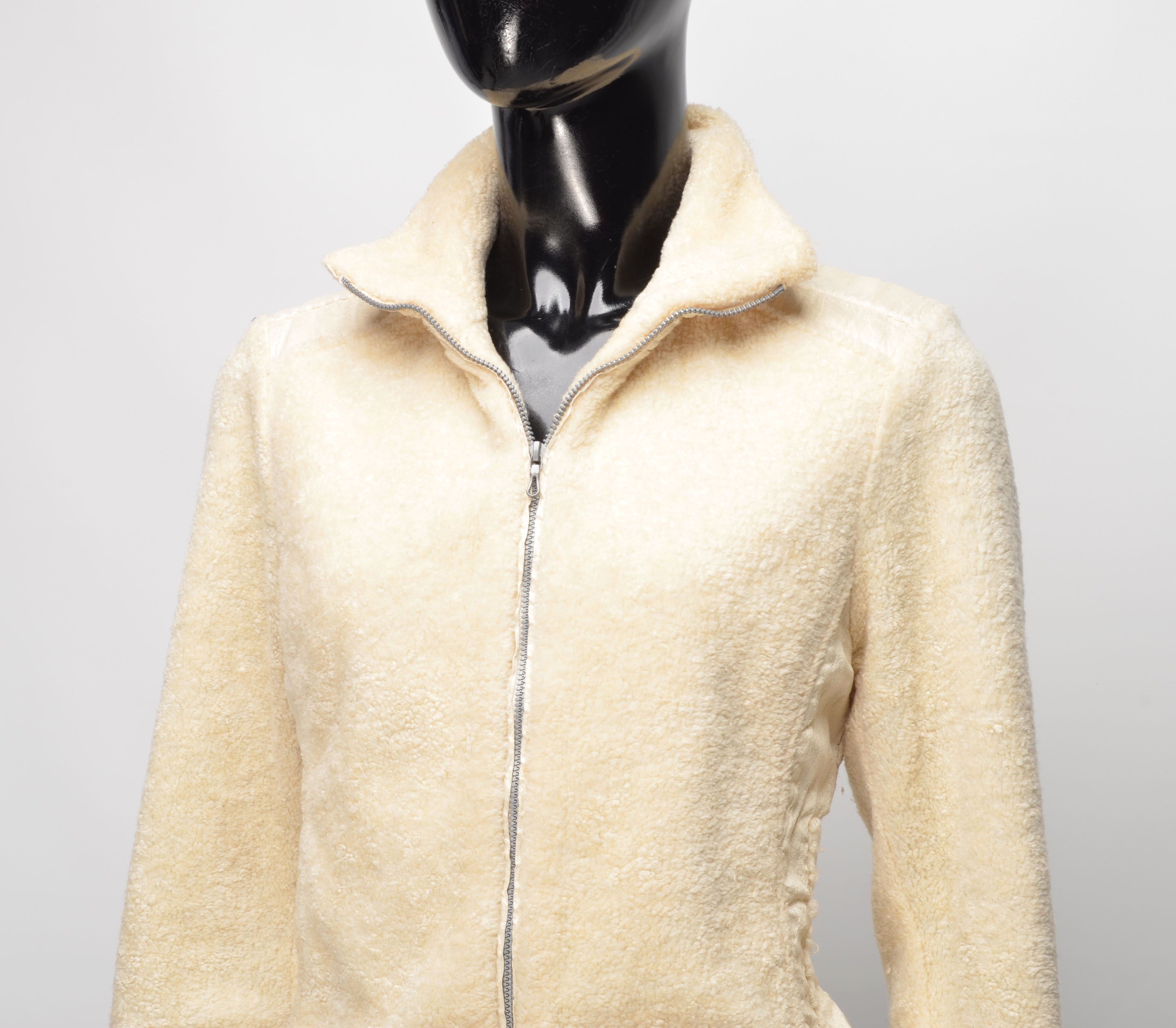 Vintage Vintage Nile Atelier Cream Warm Fleece Jacket Size S / US 4 / IT 40 - 7 Thumbnail