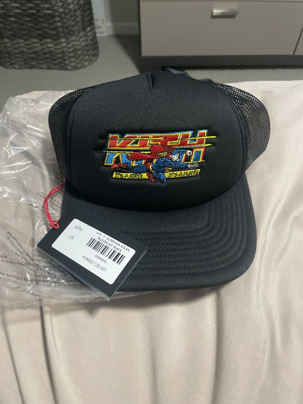 帽子 Kith x Superman Nolan Trucker Hat Black Kith x Superman Nolan Trucker Hat Black Men's - SS25 - US