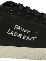 Saint Laurent Paris oc11z1225 611106 Court Classic Embroidered Sneakers Black Size US 6.5 / EU 39-40 - 7 Thumbnail