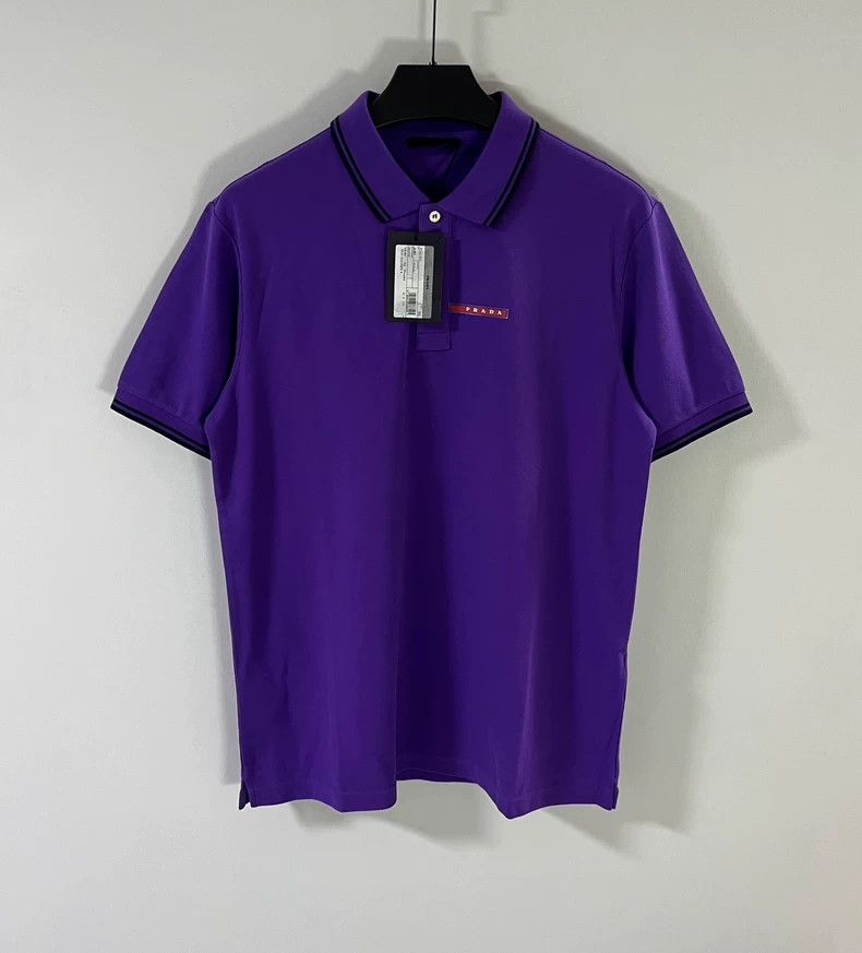 Prada Men's Purple Short Sleeve Polo Shirt - dmc
