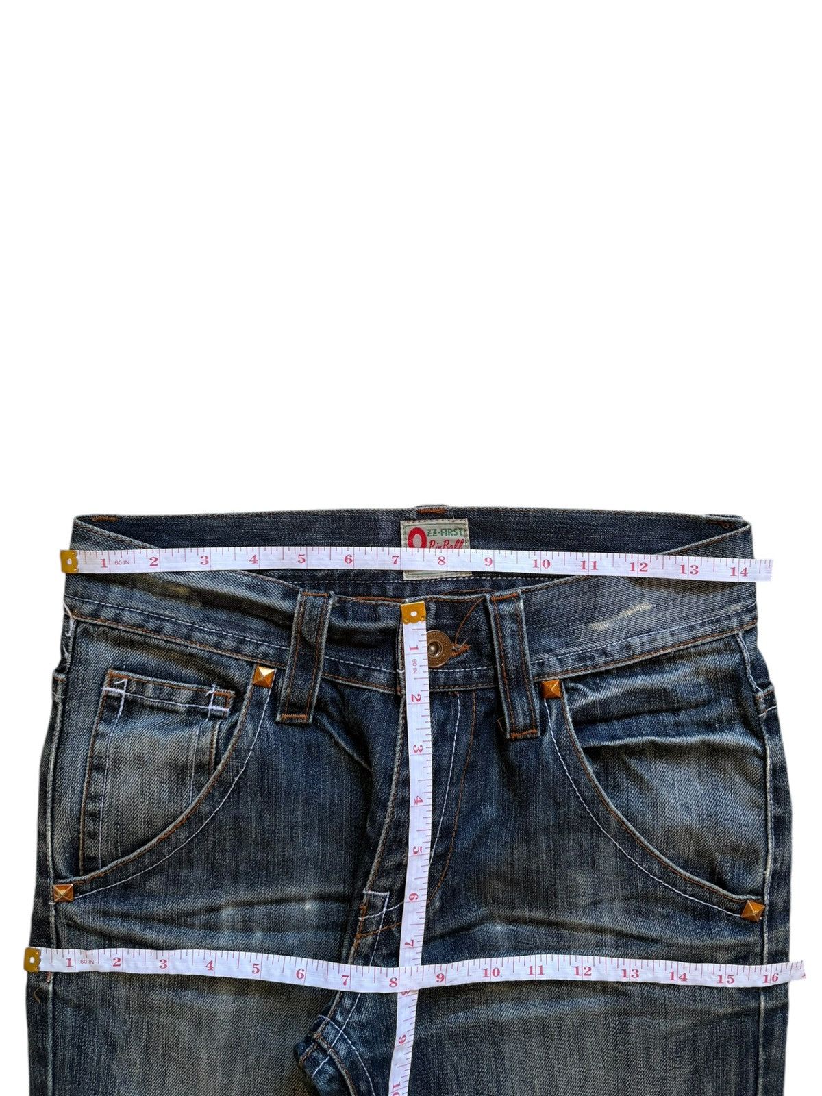 Japanese Brand Vintage Japanese Brand Blue Wash Distressed Bootcut Jeans Size 29" - 13 Thumbnail