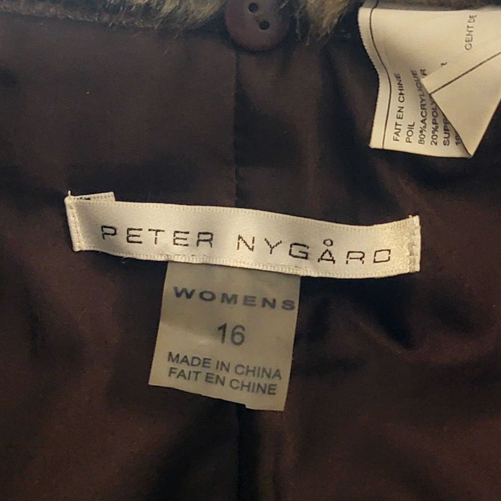 Designer Peter Nygard Brown Faux Alligator Print Fur Collared Jacket Size L / US 10 / IT 46 - 7 Thumbnail