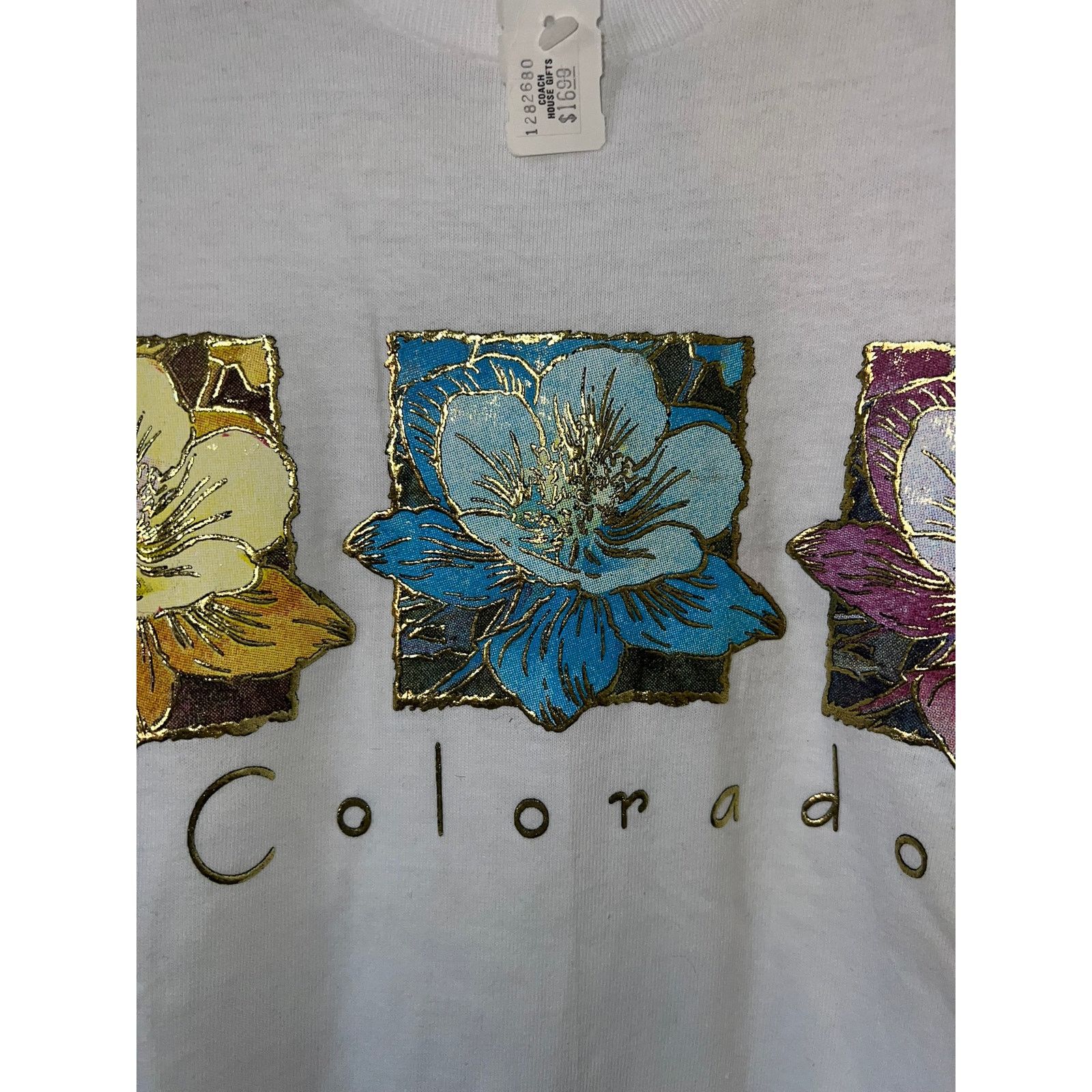 Fruit Of The Loom 90s CO Colorado Columbine Flowers Flower Shirt VTG 1990s M Size US M / EU 48-50 / 2 - 4 Thumbnail