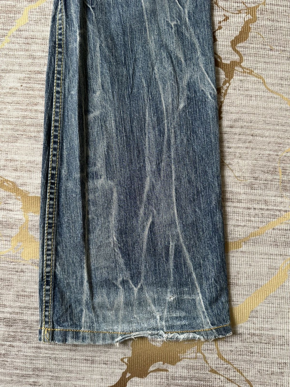 Japanese Brand FLARE Blue Way Japan Claw Marks Distressed Design Denim Size US 30 / EU 46 - 17 Thumbnail