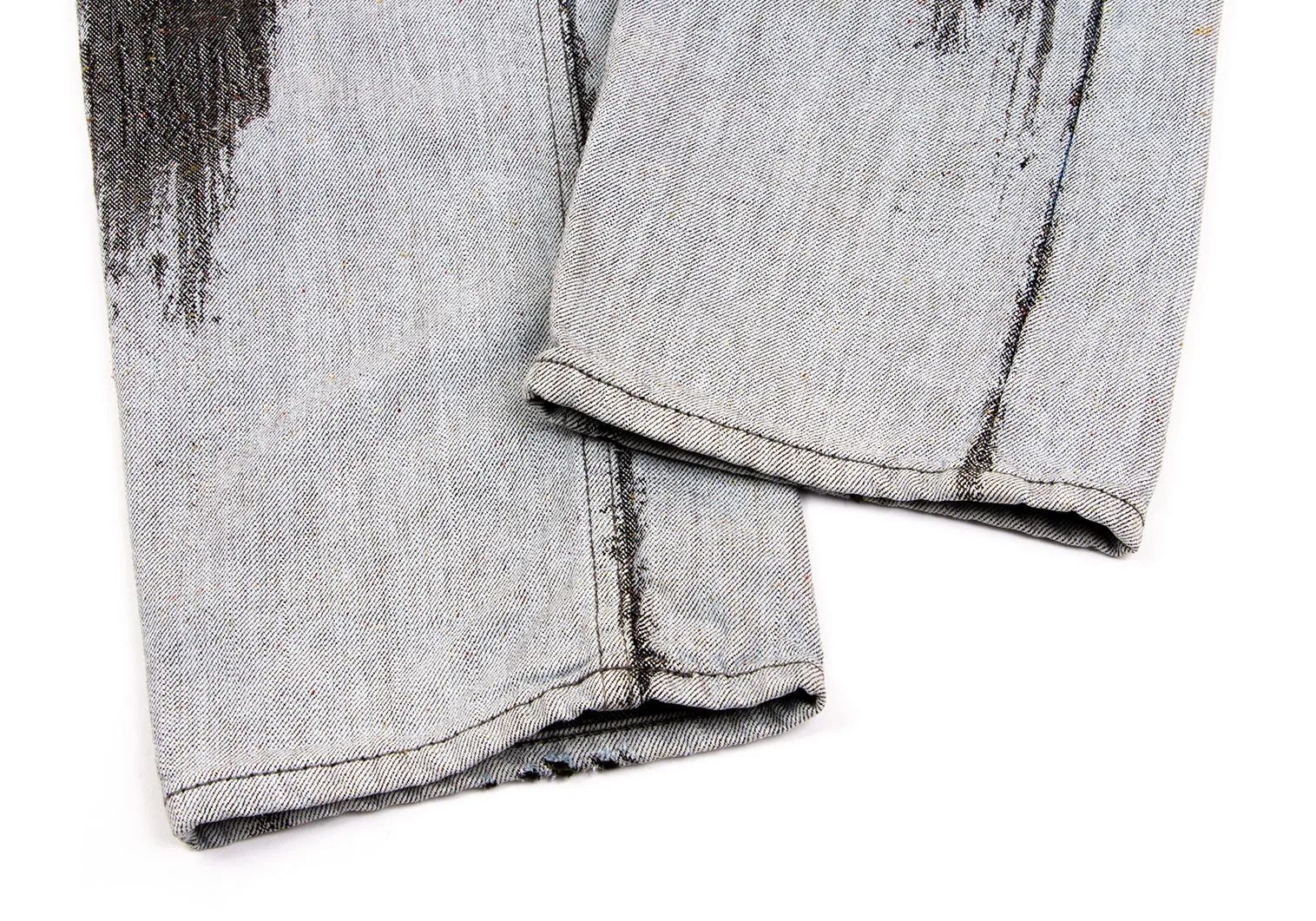 Issey Miyake Men's Washed Nepp Jacquard Denim Pants in Gray Size US 30 / EU 46 - 8 Thumbnail