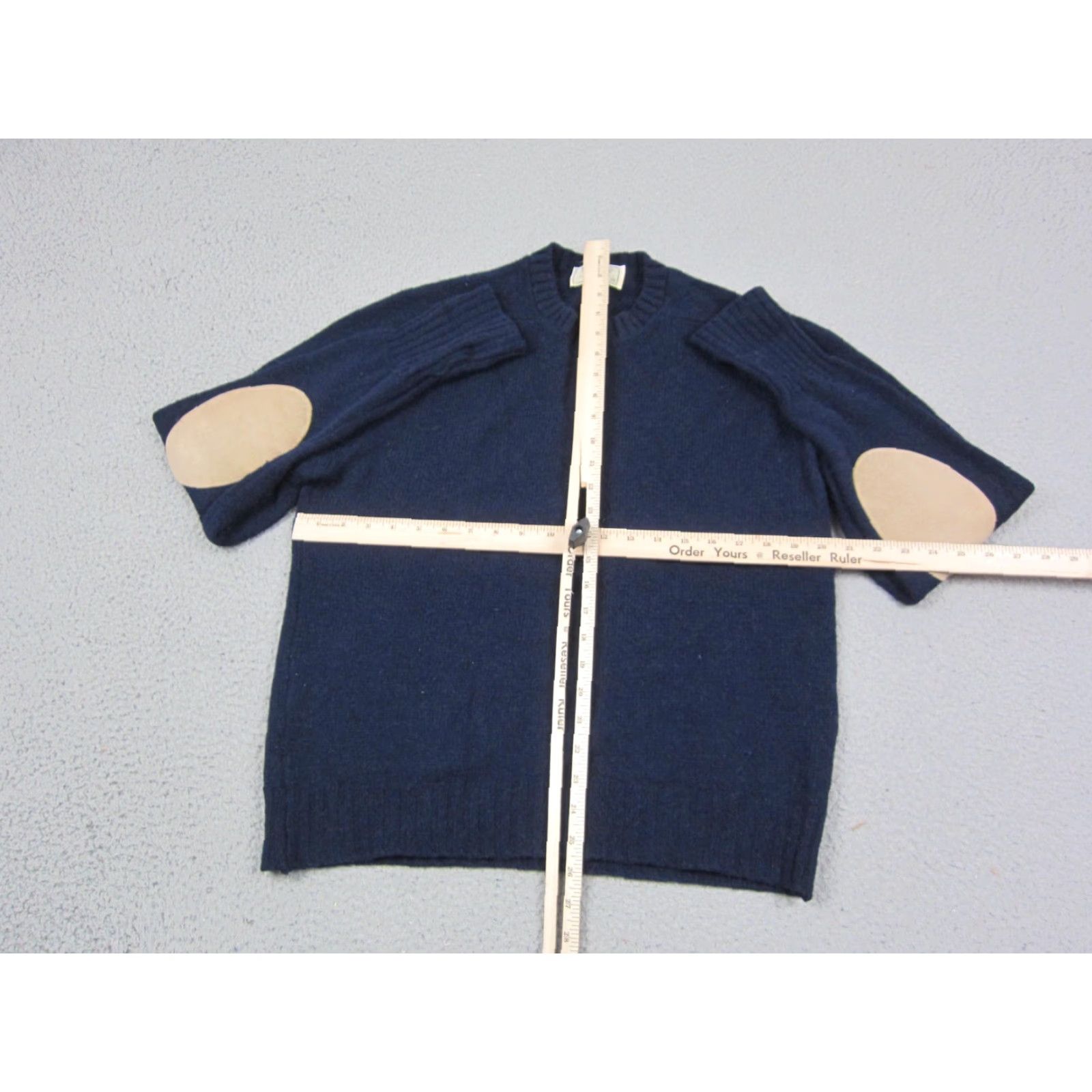 Vintage VINTAGE L.L.Bean Sweater Mens M Blue Lambswool Camel Hair Elbow Patch 70s Pullover Cardigans? Size US M / EU 48-50 / 2 - 5 Thumbnail