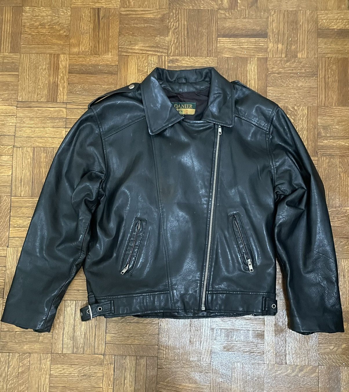 Image of Vintage Danier Leather Jacket in Black, Men's (Size Small)