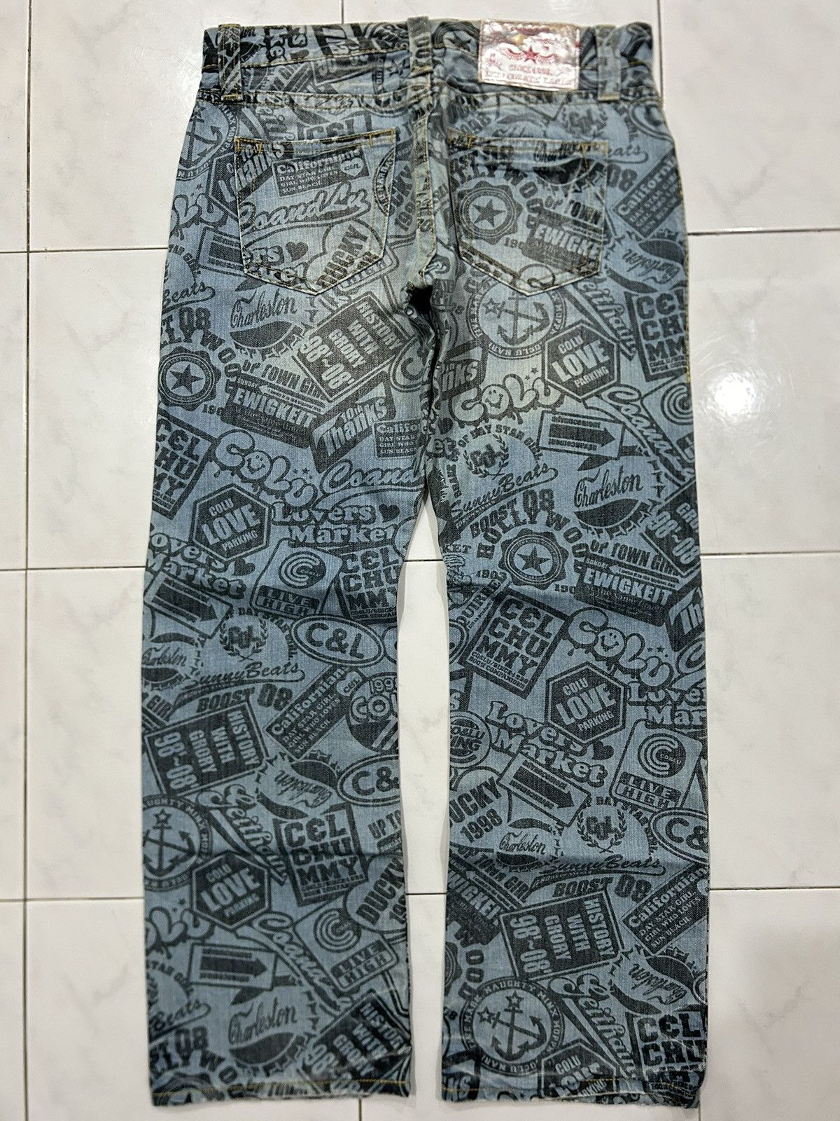 Japanese Brand Vintage Co&Lu Japan Printed All Over Jeans Size US 32 / EU 48 - 6 Thumbnail