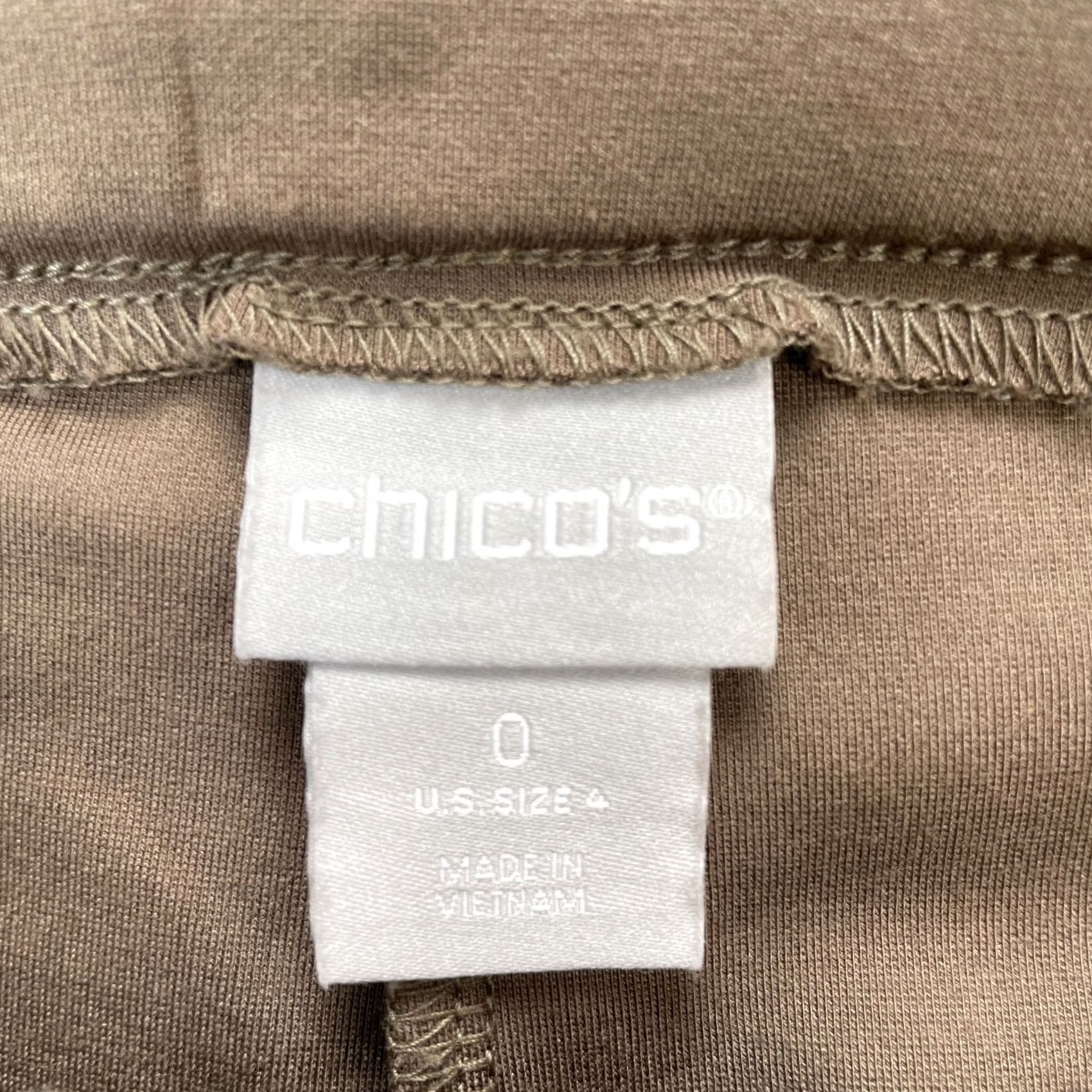 Vintage Chicos Brown Faux Vegan Leather Ponte Knit Skinny Leg Stretch Pants Womens Size 4 Size 30" / US 8 / IT 44 - 2 Thumbnail