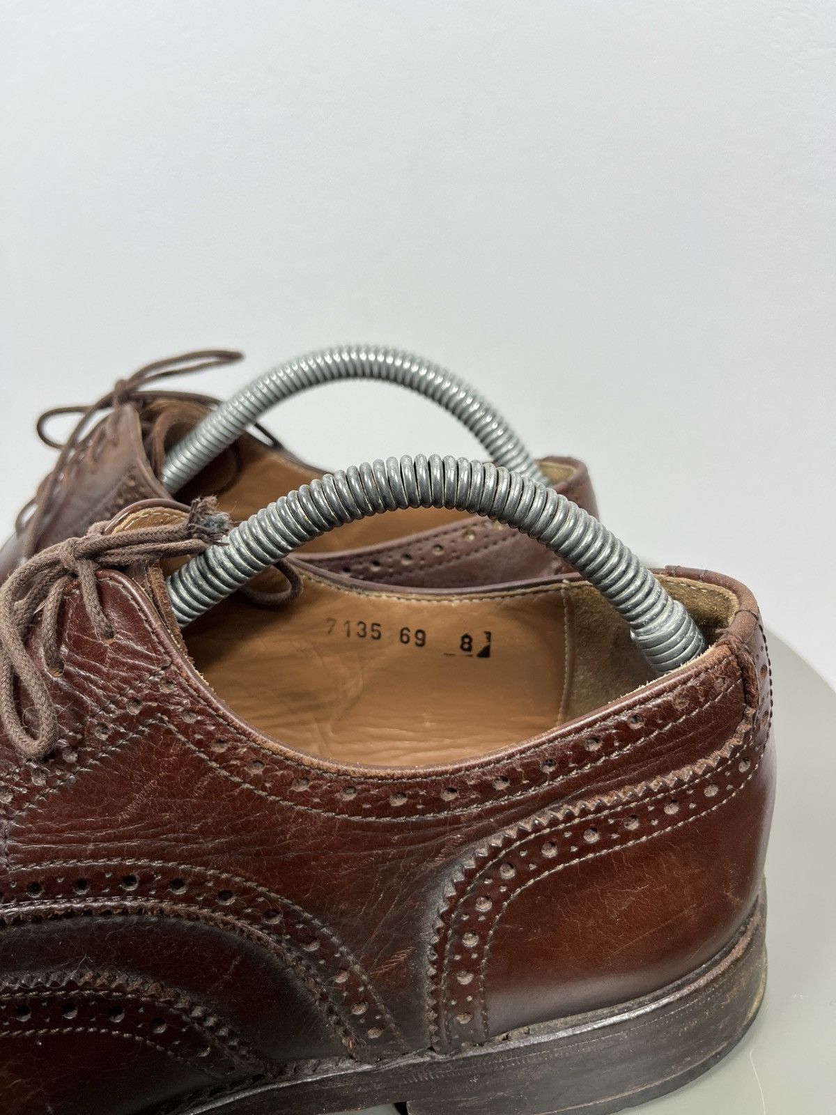 Leather Vintage Brown Leather Brogue Oxford Shoes US 8 Men Size US 8 / EU 41 - 6 Thumbnail