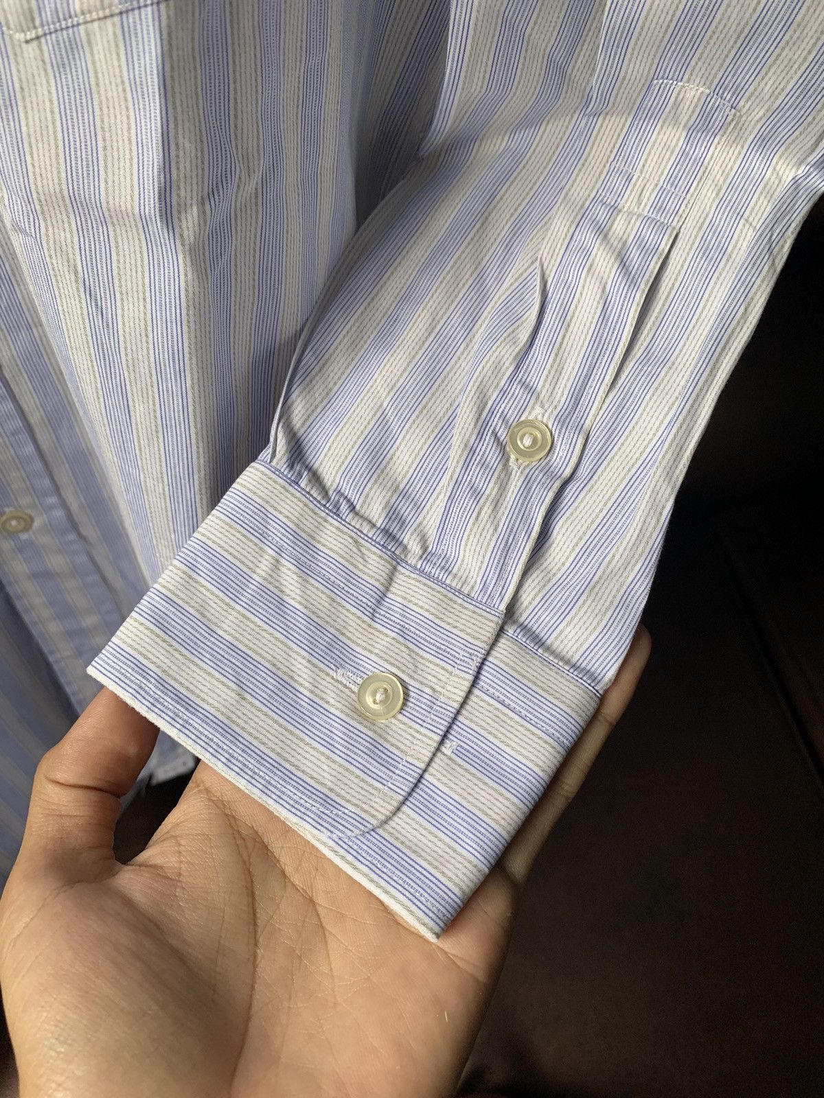 Celine × Vintage 1990s Celine Striped Shirt Iwataya Order Made Size US S / EU 44-46 / 1 - 13 Thumbnail