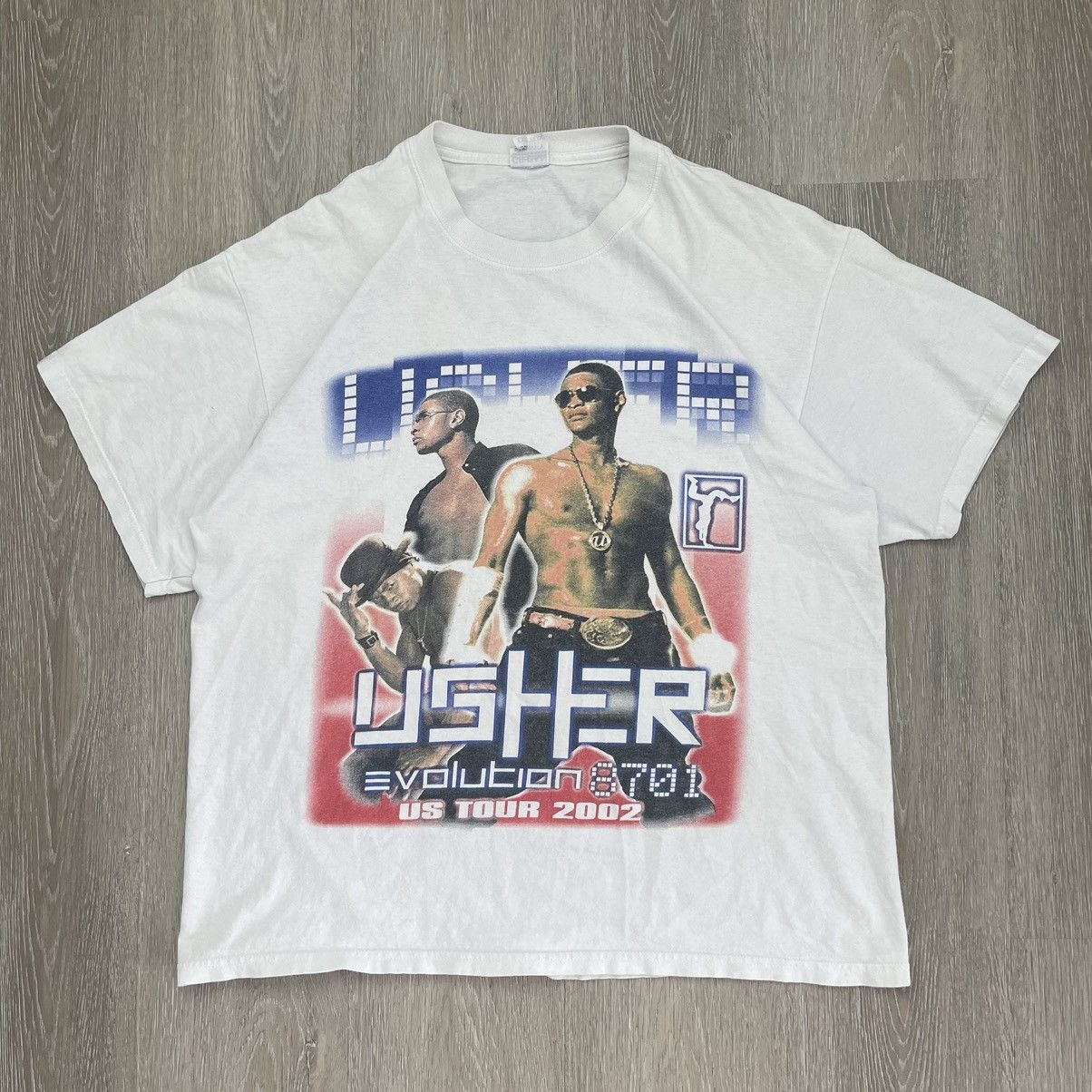 image of Vintage Usher Nas Evolution Rap T Shirt in White, Men's (Size XL)