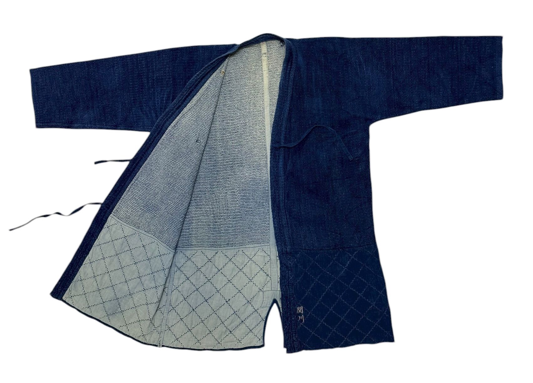 Indigo Vintage Kimono Kendo Sashiko Blue Indigo Noragi Denim Jacket Size US M / EU 48-50 / 2 - 9 Thumbnail
