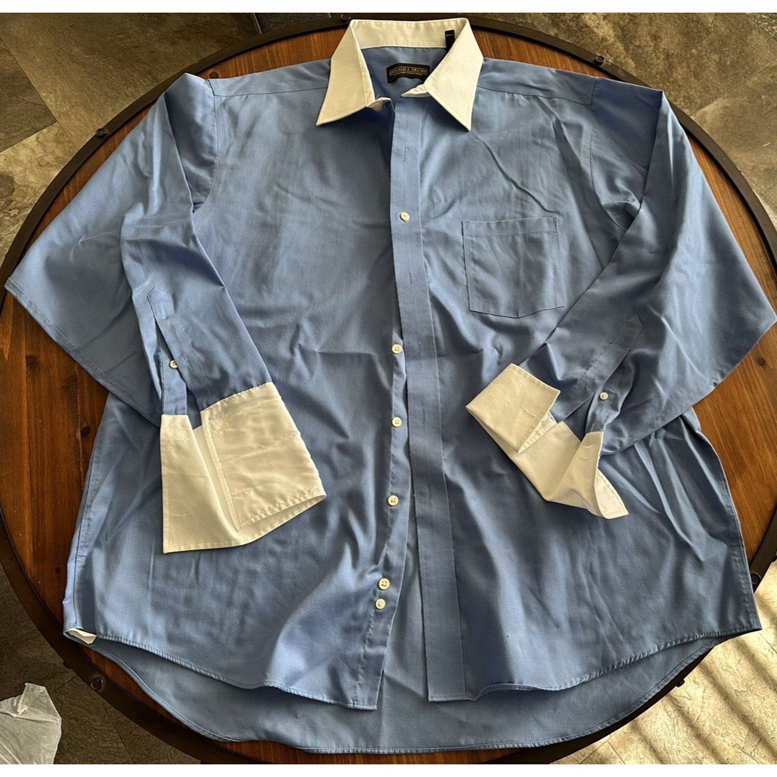Donald Trump Donald Trump Signature Shirt Button Blue/White French Cuff Size US XL / EU 56 / 4 - 2 Thumbnail