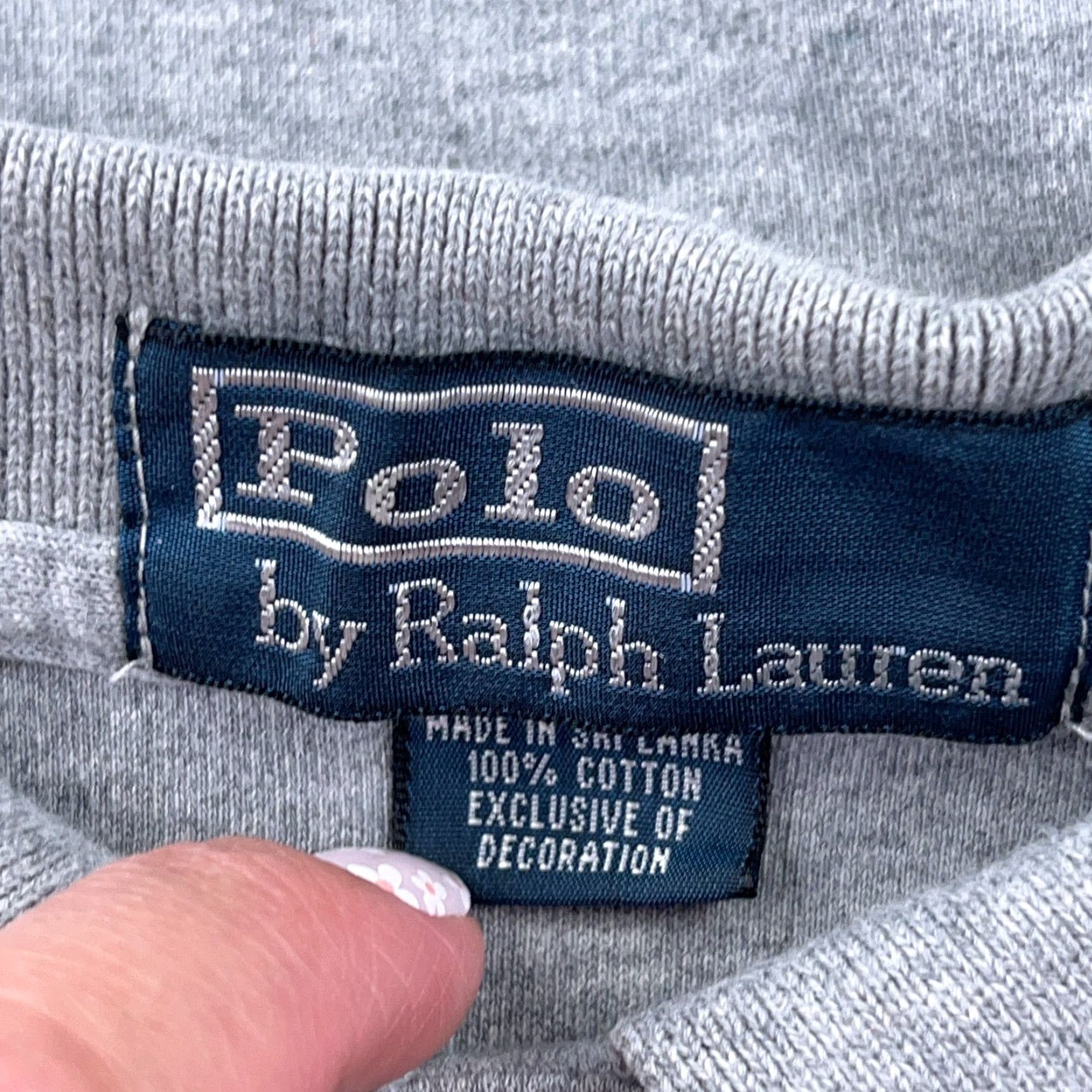 Polo Ralph Lauren VINTAGE Polo Ralph Lauren Polo Shirt Men XL Gray Blue Pony Fine Soft Touch Golf Adult Size US XL / EU 56 / 4 - 5 Thumbnail