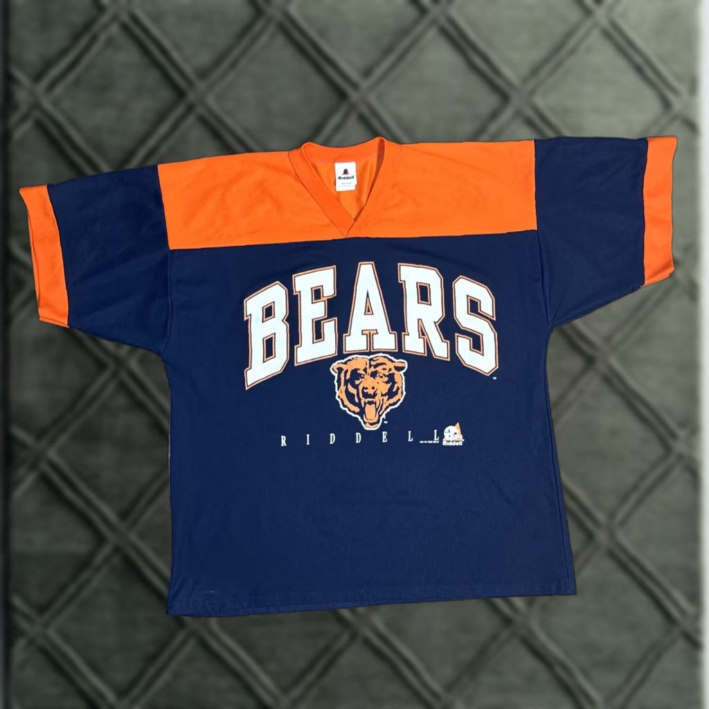 Riddell VINTAGE Chicago Bears Riddell V-Neck T-Shirt NFL Football XL Men Blue Jersey 1996 Size US XL / EU 56 / 4 - 1 Thumbnail