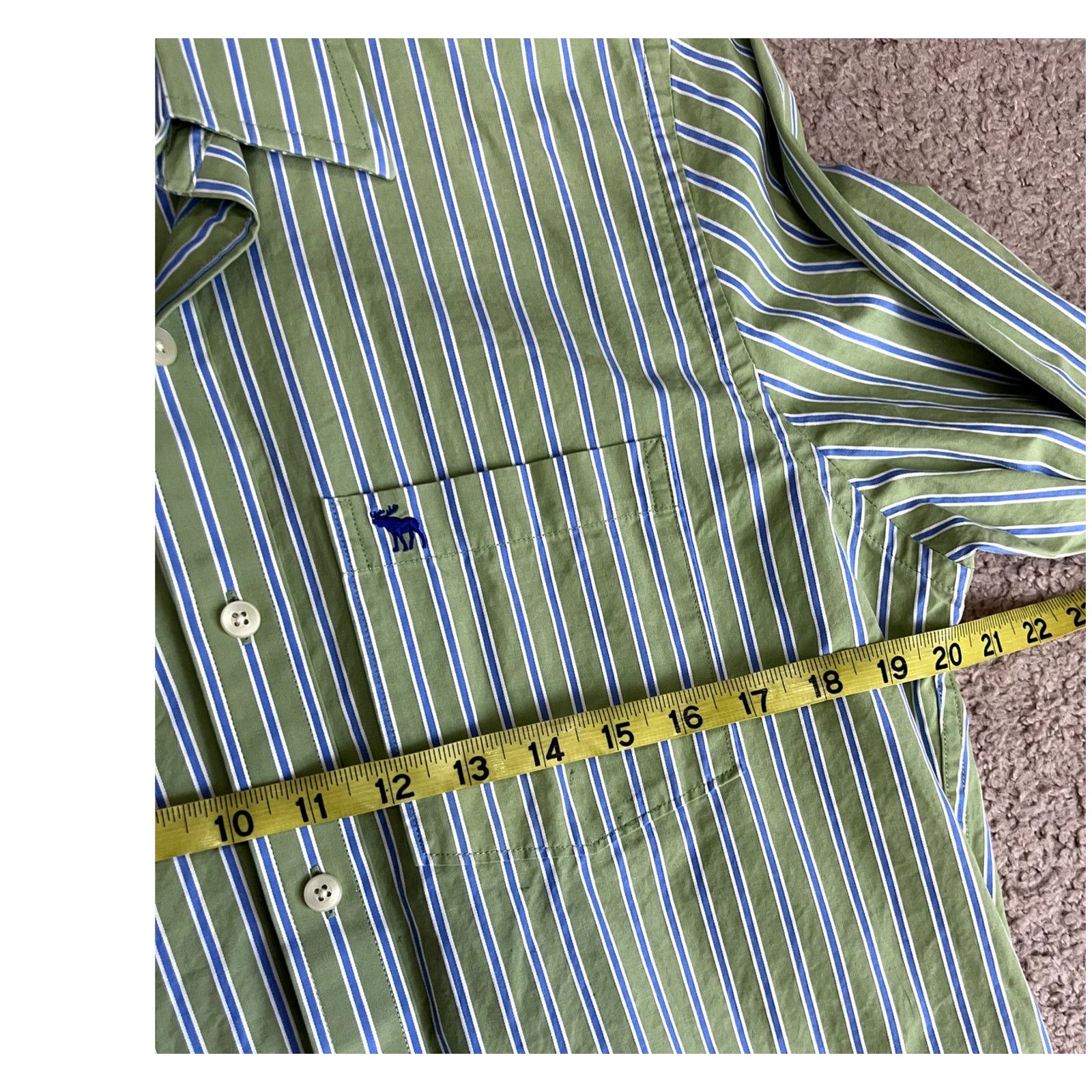 Abercrombie & Fitch Men's Green Abercrombie & Fitch Long Sleeve Button Shirt M Size US M / EU 48-50 / 2 - 5 Thumbnail