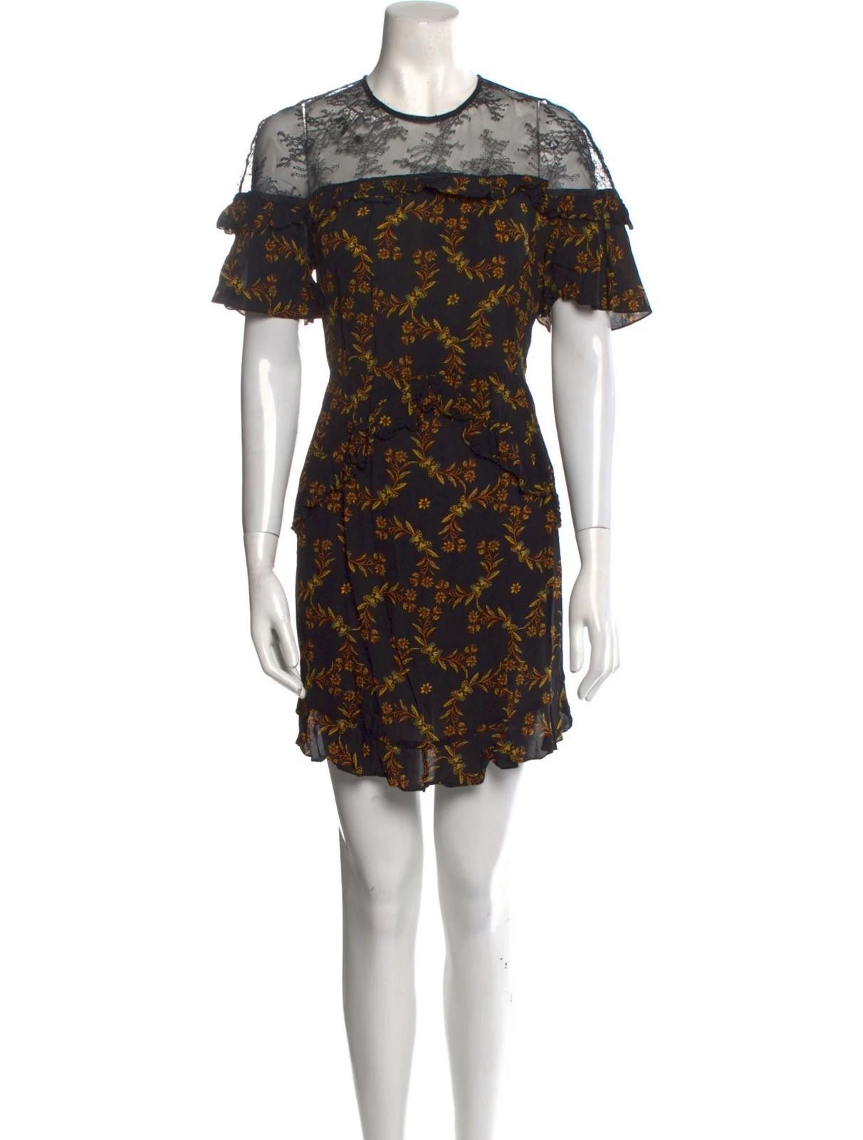 Sandro Sandro Lace Pattern Mini Dress Size: M Size M / US 6-8 / IT 42-44 - 1 Thumbnail