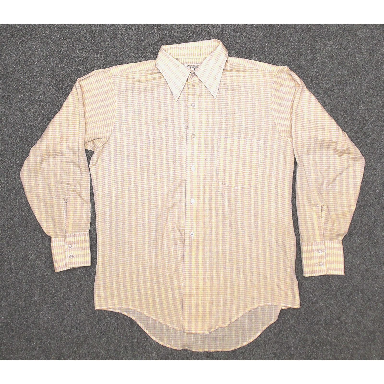 Vintage Vintage 70s Manhattan Custom Pastel Plaid V-Taper Shirt L Size US L / EU 52-54 / 3 - 4 Thumbnail
