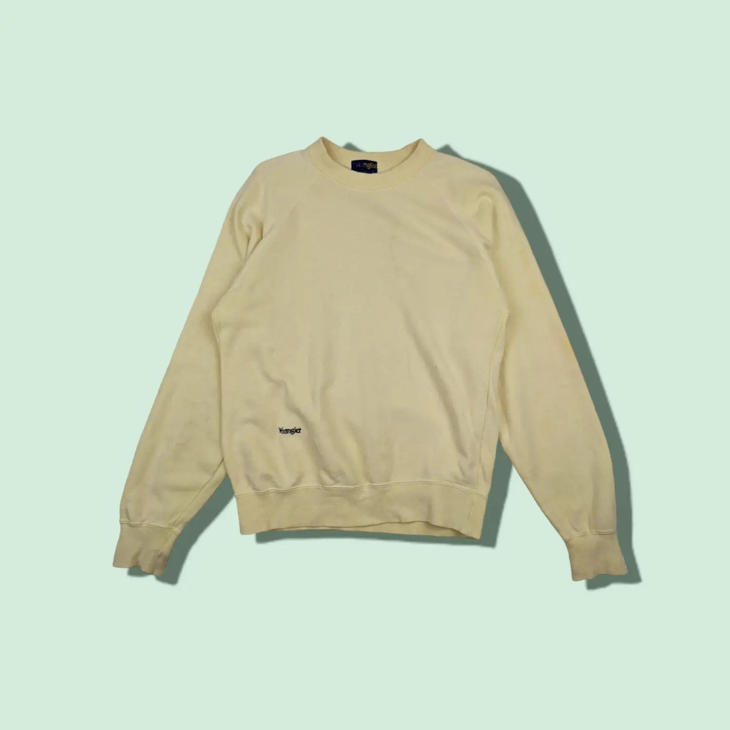Wrangler Vintage 80's WRANGLER Yellow Plain Jumper Sweatshirt Size US XS / EU 42 / 0 - 1 Thumbnail