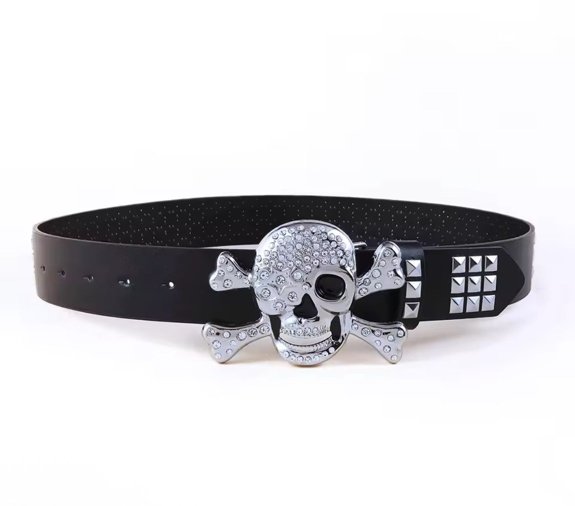 Japanese Brand Unisex Trendy Gothic Punk Skulls Buckle Belt Size ONE SIZE - 5 Thumbnail